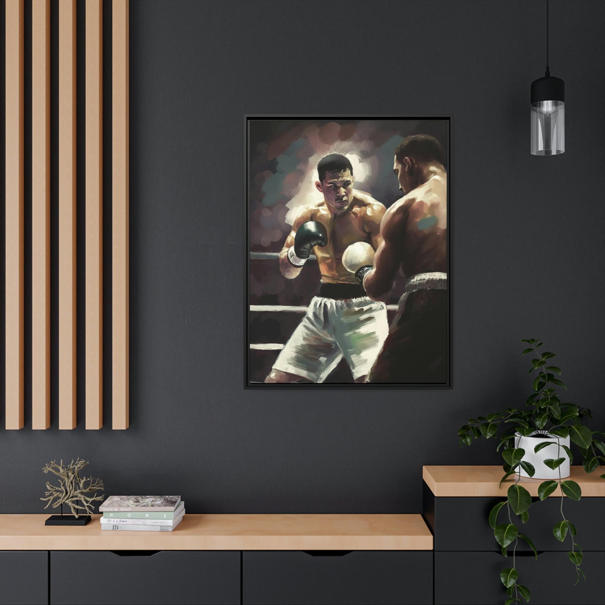 Boxing Boxing Knockout: Wall Art and Print on Canvas with Thrilling Boxing Art
