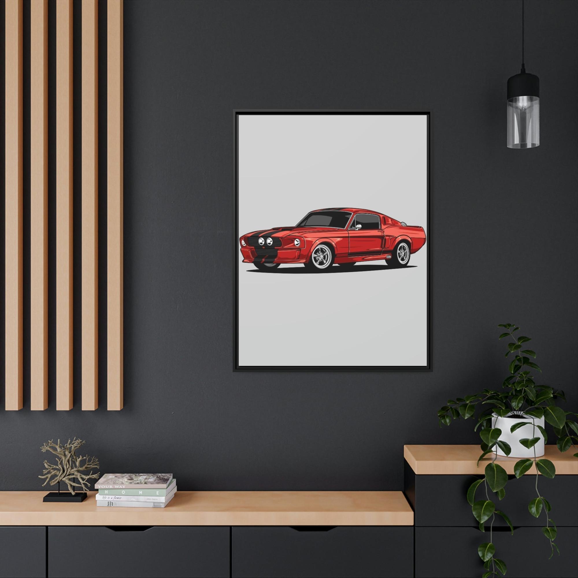 Mustang Racing Aesthetics: Canvas & Poster of a Mustang Sports Car for Wall Decor
