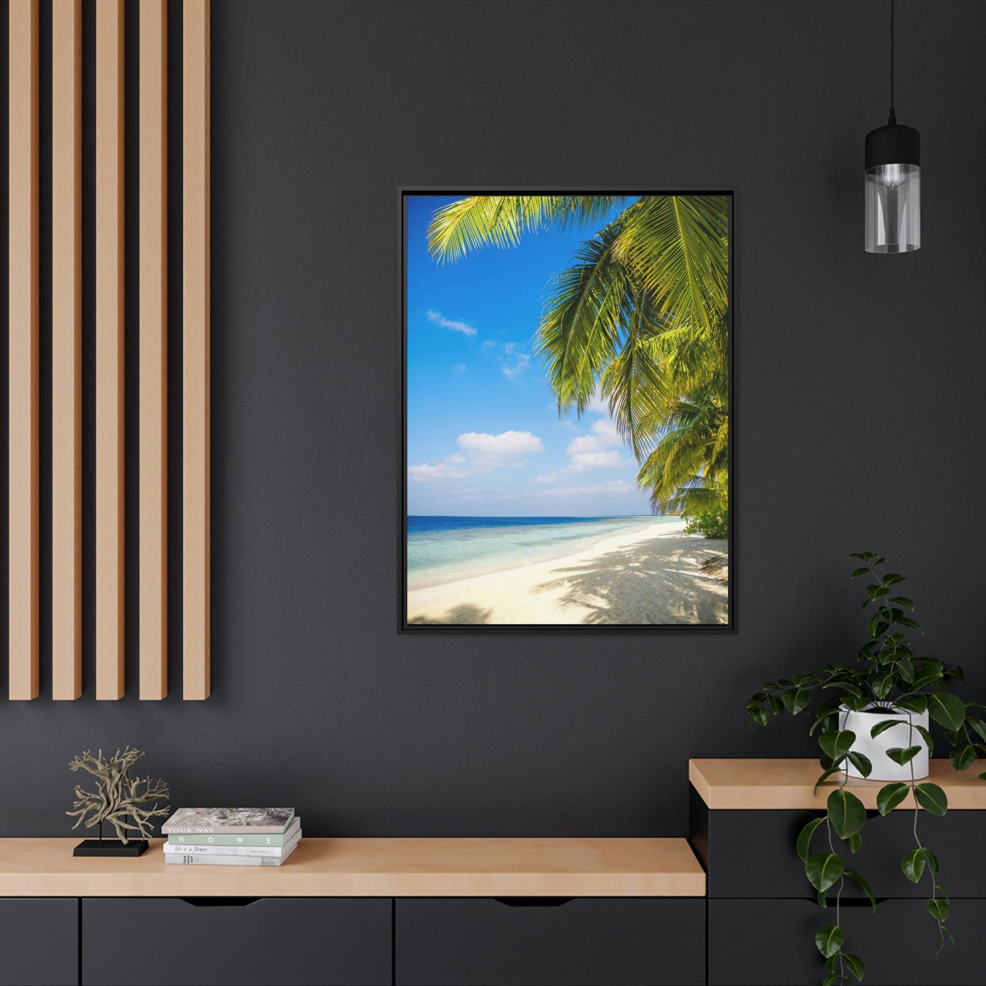 Island Beach Shores of Serenity: Wall Art of an Island Beach on a Natural Canvas & Poster
