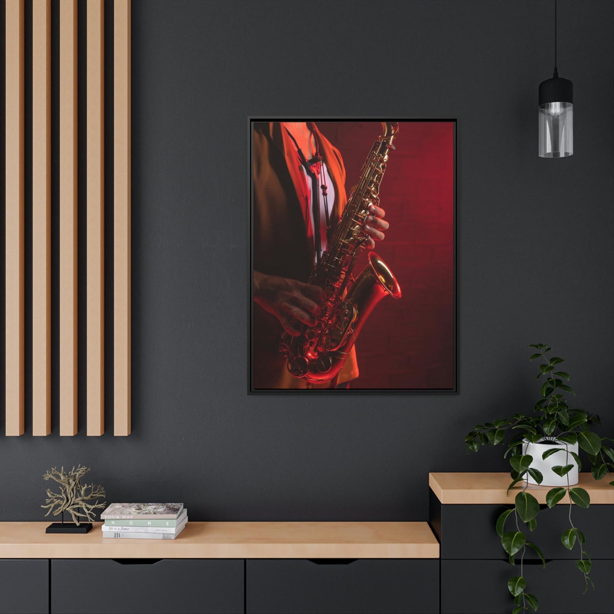 Blues Blues Night: Poster and Print on Canvas with Mood-Setting Music Art