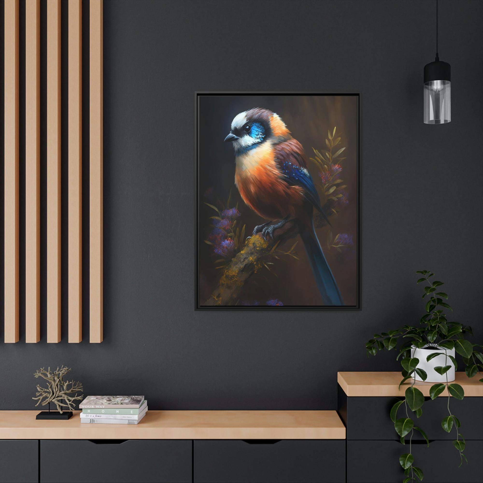 Birds The Playful Bird: Canvas & Poster Wall Art of Bird Frolicking in a Field