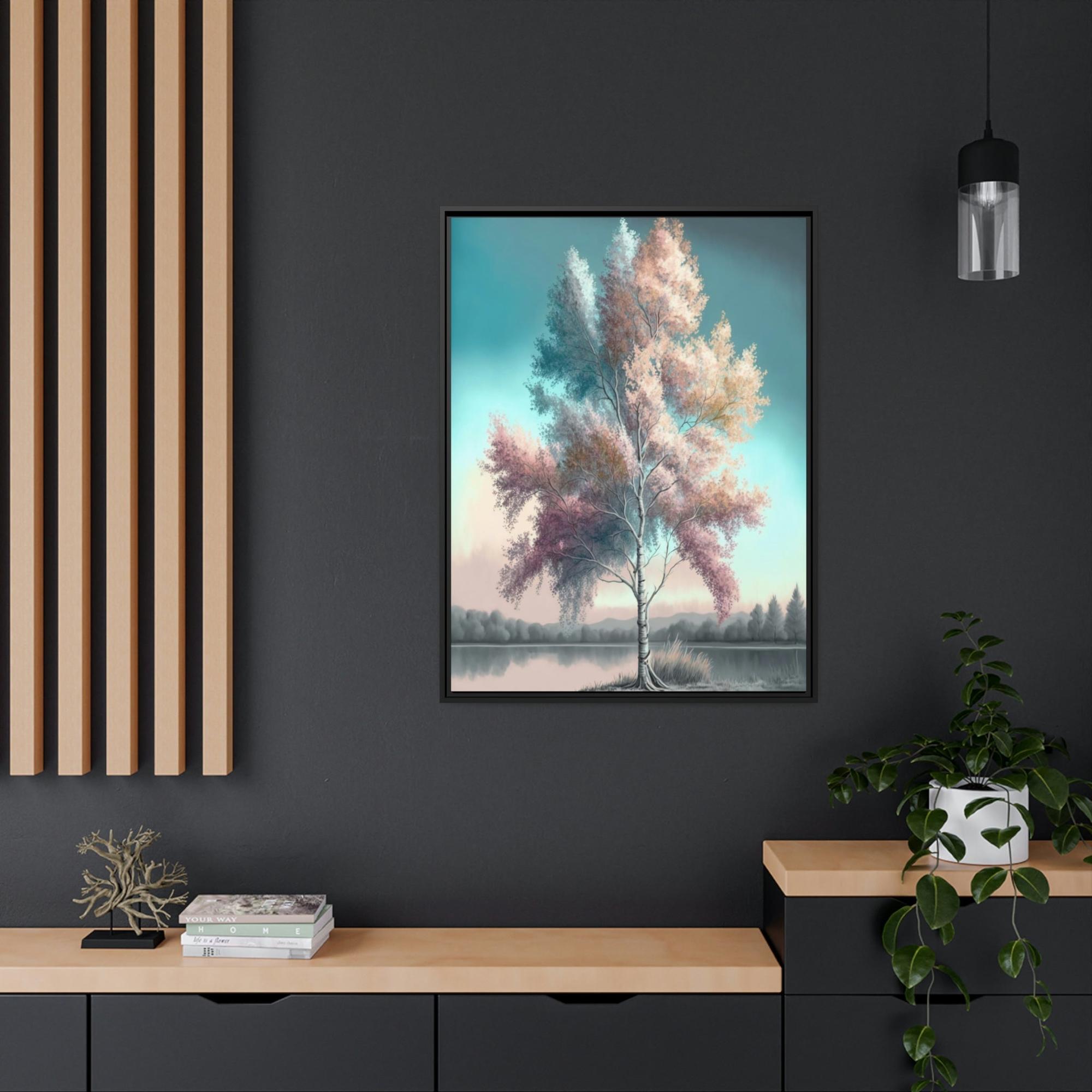 Birch Trees Birch Tree Alcove: Natural Canvas Wall Art of a Secluded Forest Nook