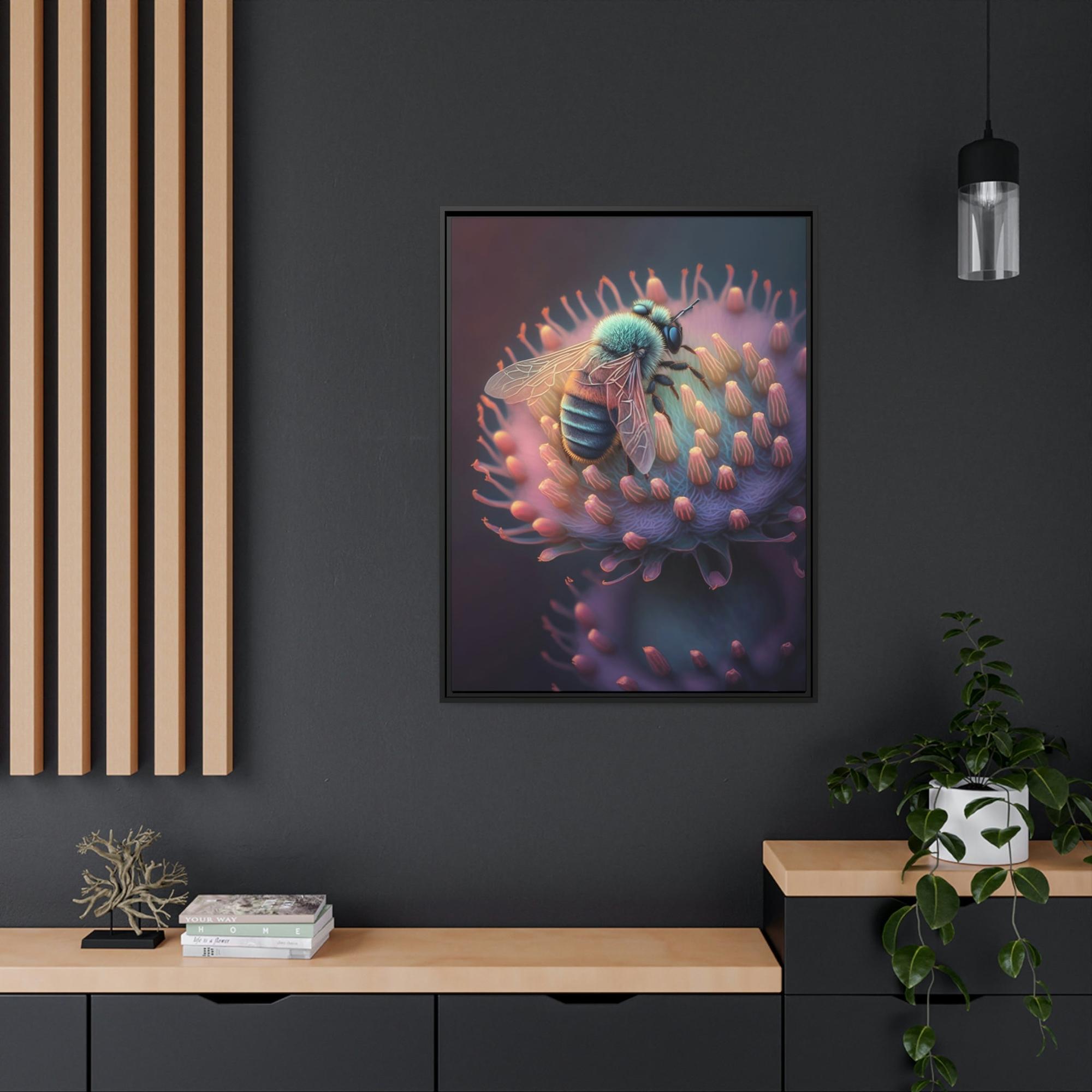 Bees A Busy Bee's Day: Canvas & Poster Wall Art of a Bee Collecting Nectar from Sunrise to Sunset