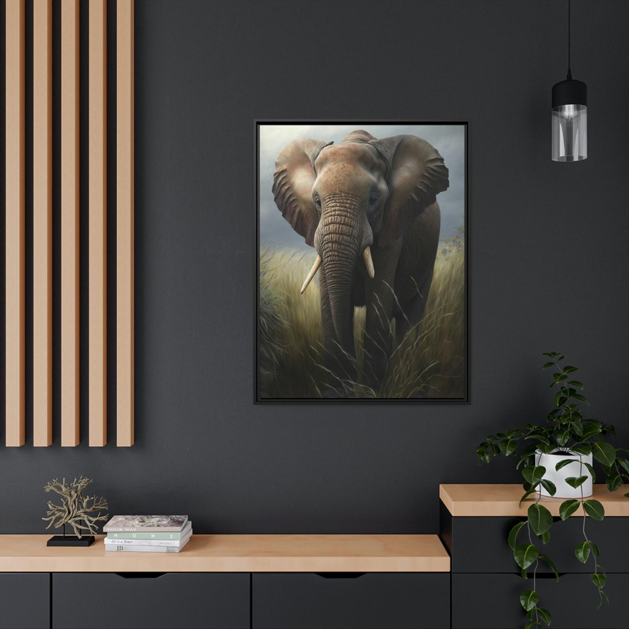 Elephants Majestic Giants: Canvas and Poster with Stunning Elephant Portrait