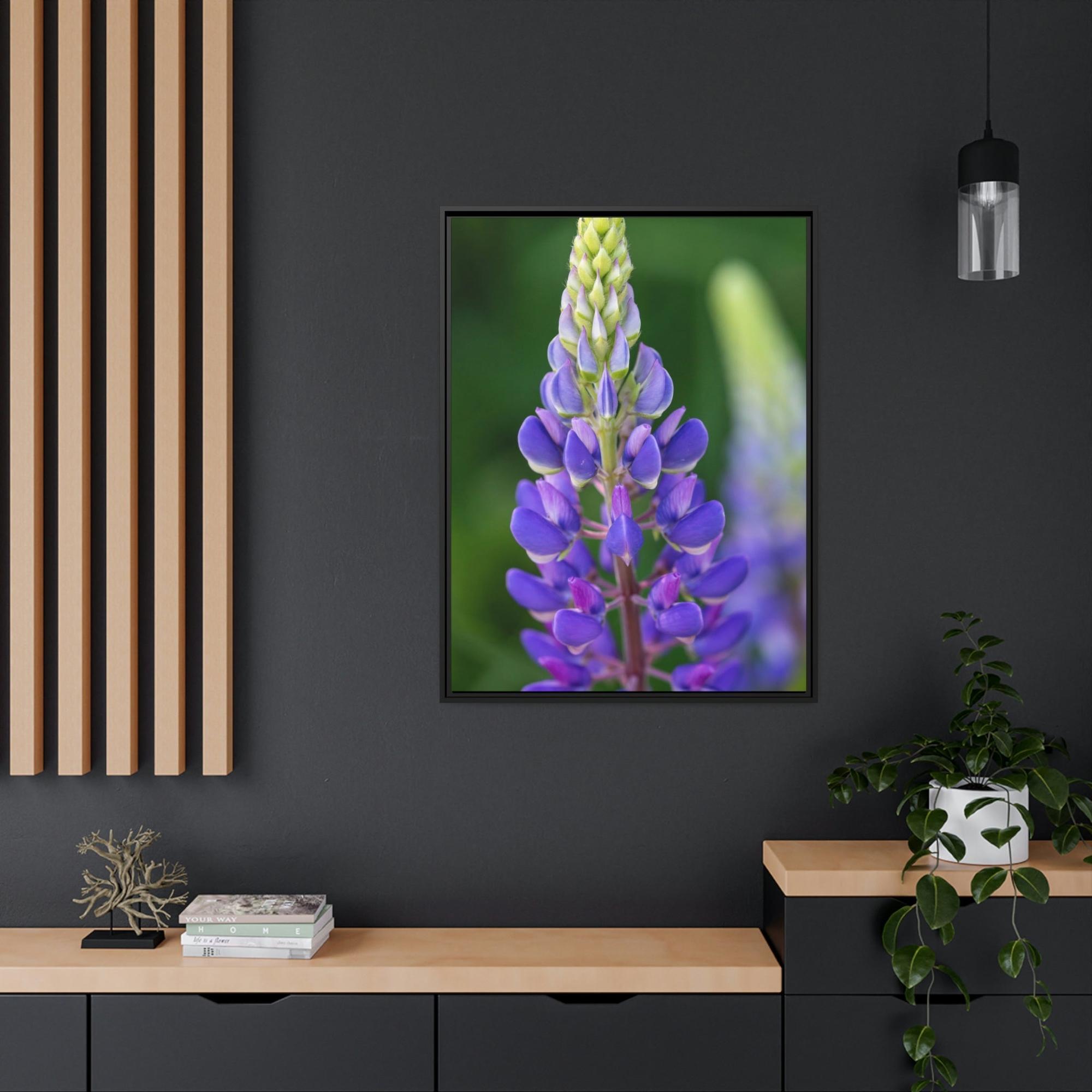 Bluebonnets Bluebonnet Garden: Framed Canvas and Print with Stunning Botanical Art