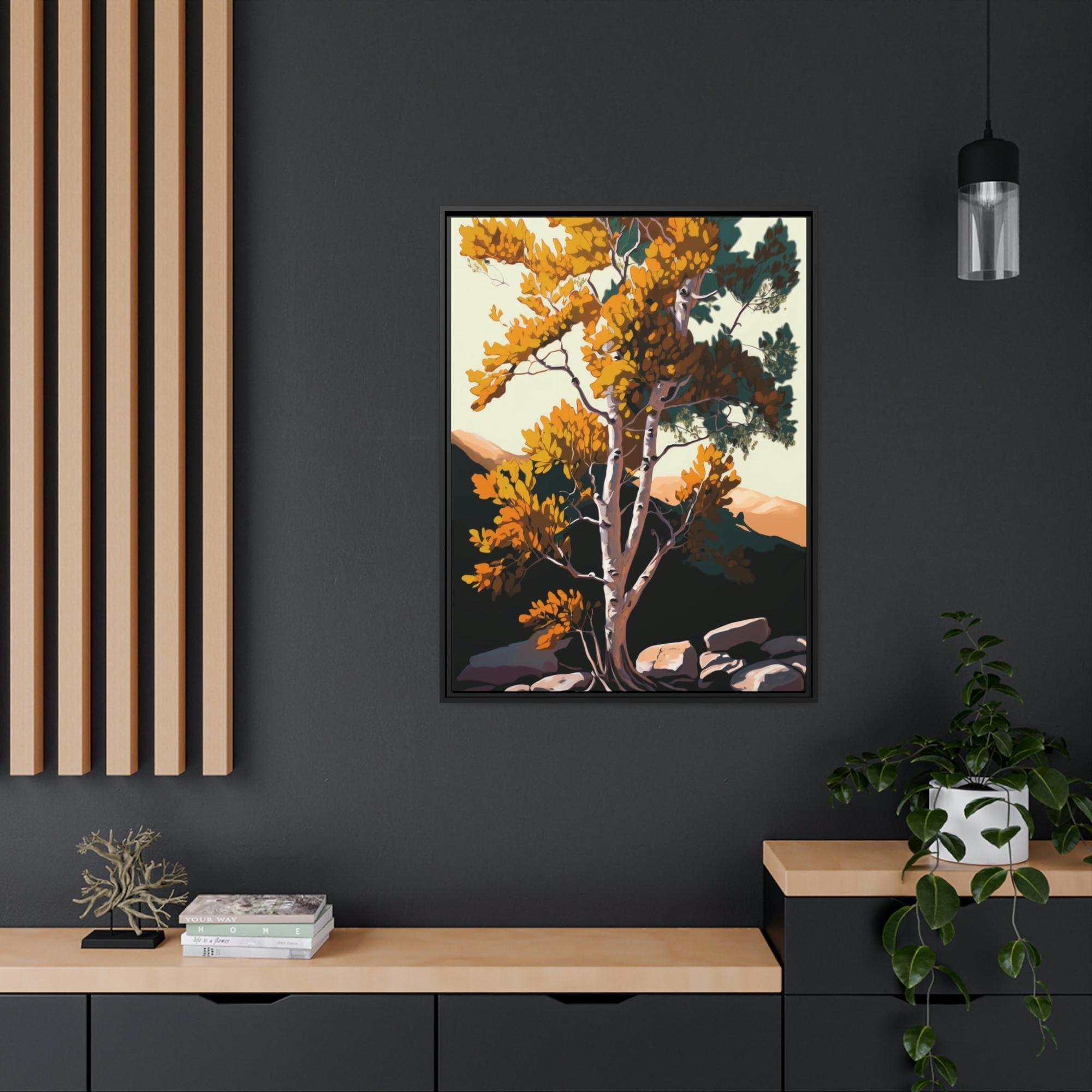 Aspen Trees The Enchantment of Fall: Framed Canvas & Poster Print of Aspen Trees in the Forest