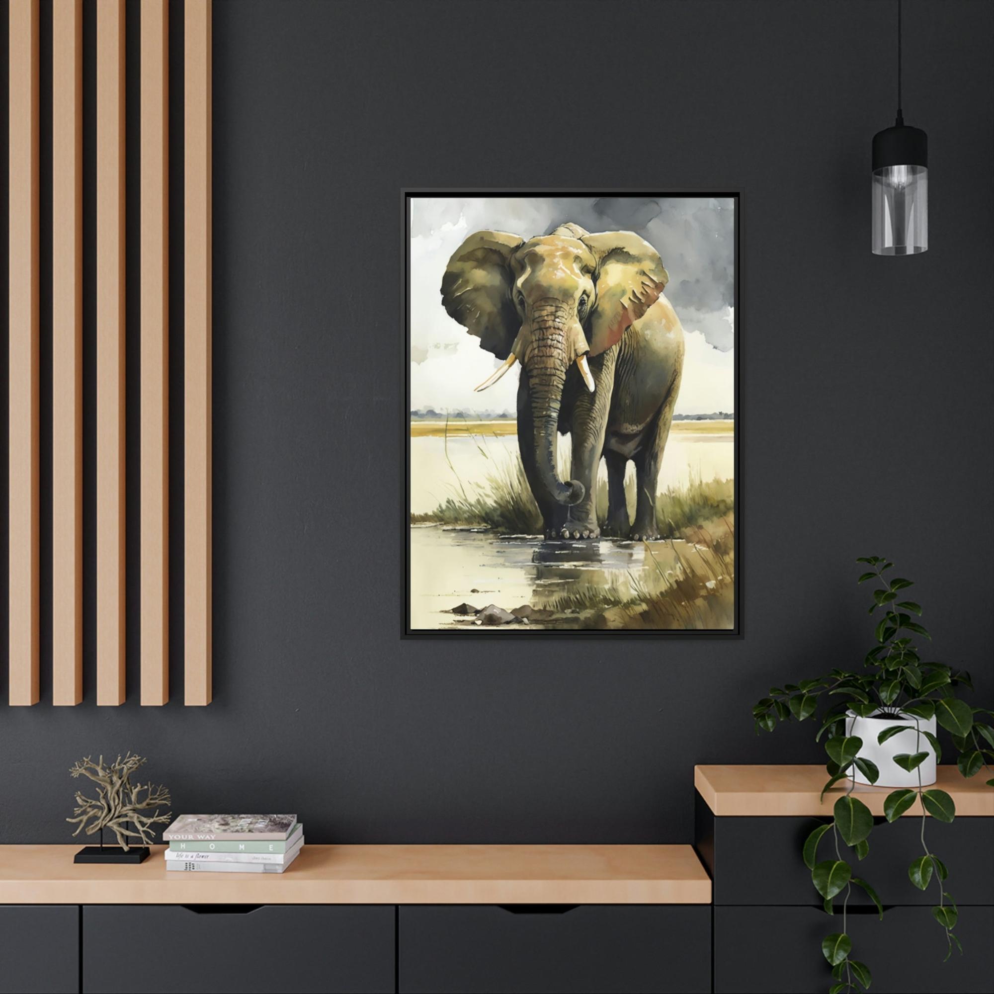 Elephants Serene Giants: Beautiful Art of Elephant in Calming Natural Landscapes