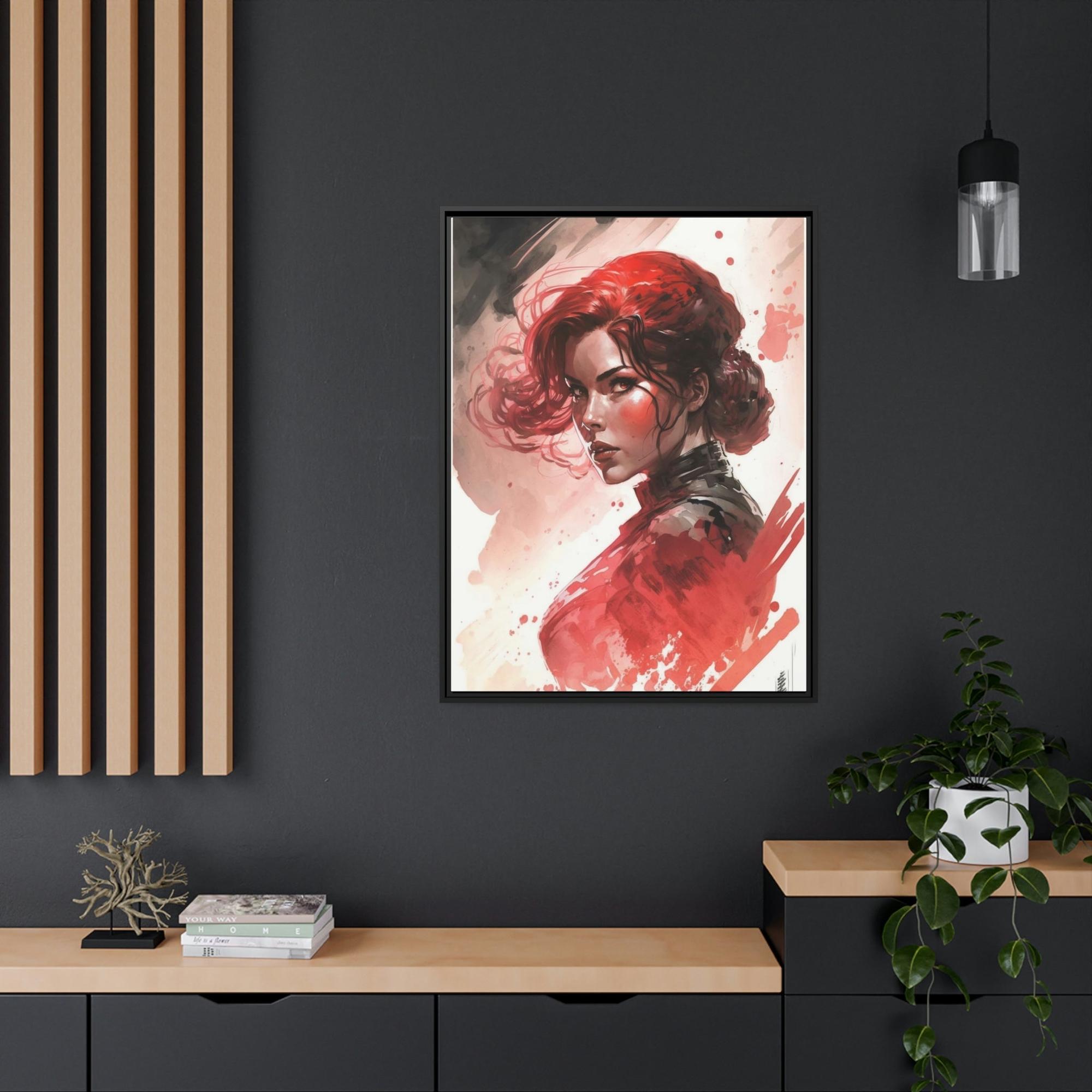 Black Widow The Black Widow: Framed Canvas and Print with Marvel Superhero Art