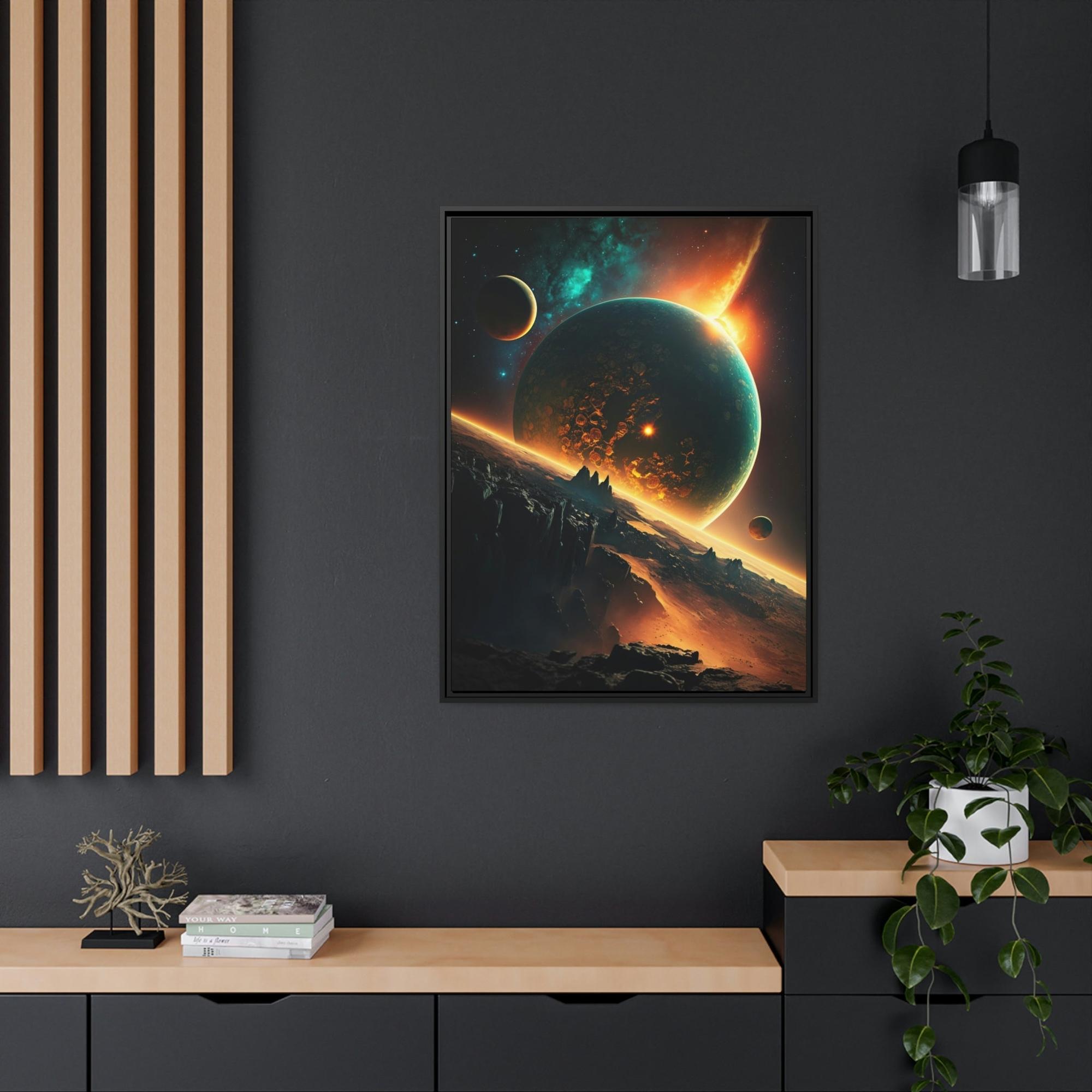 Planets Heavenly Bodies: Beautiful Art Print of Planets on Natural Canvas
