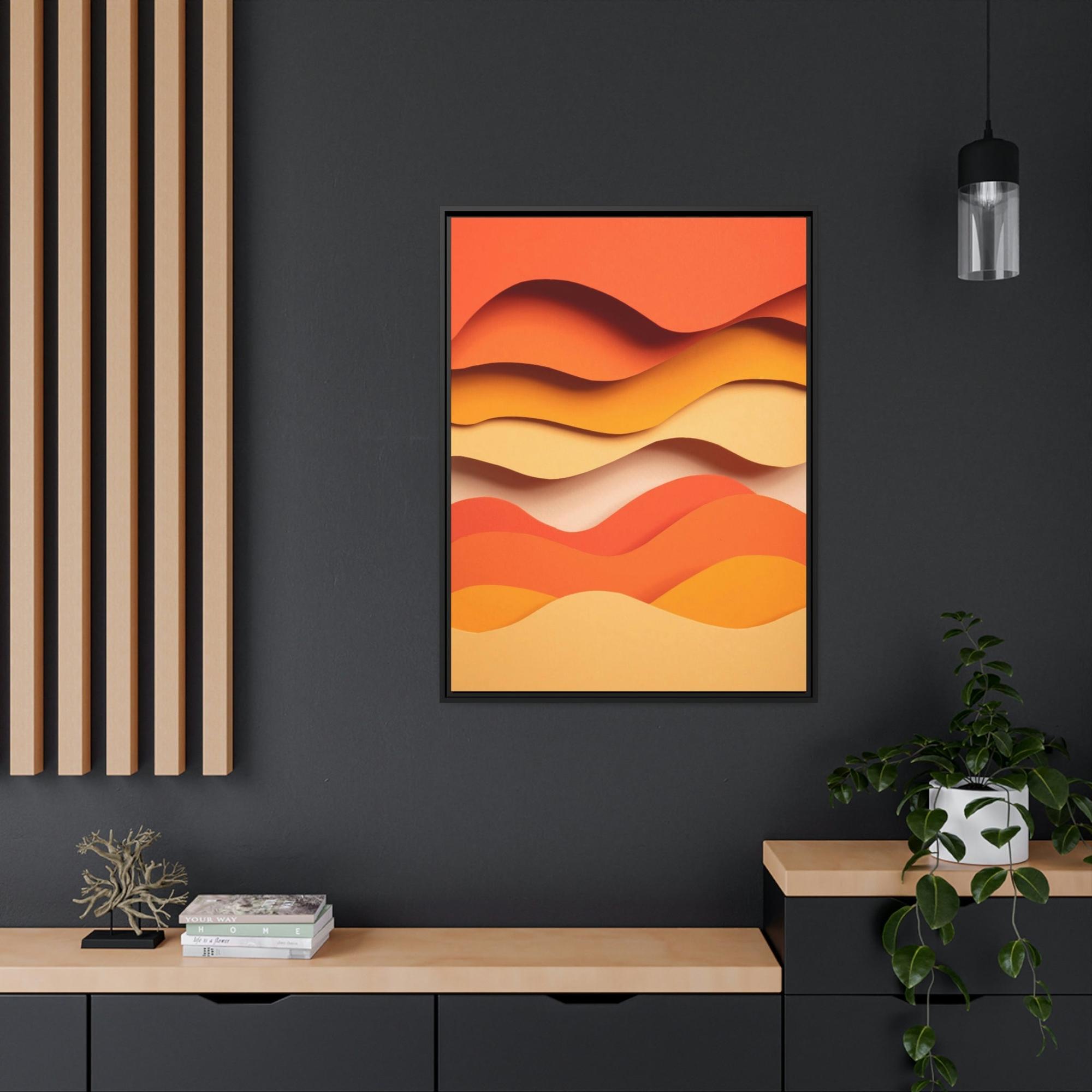 Orange Radiant Rays: Colorful Orange Canvas for Your Living Space