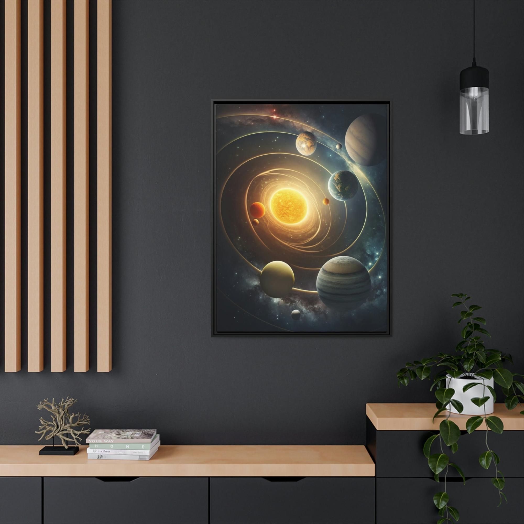 Solar System Discover the Cosmos: Framed Canvas Art of the Solar System for an Out-of-This-World Experience