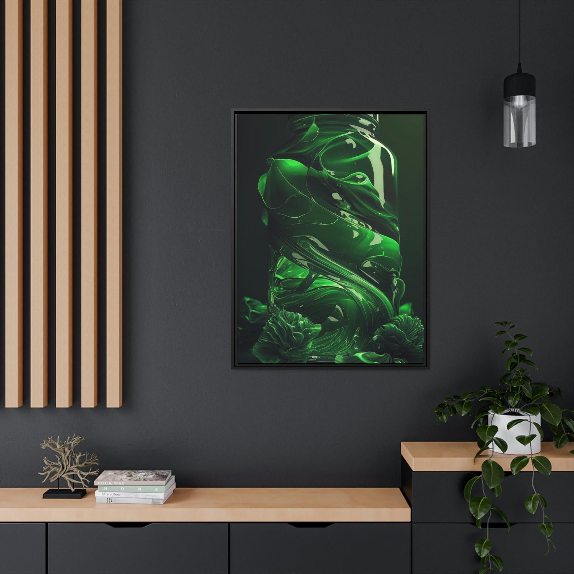 Green Shades of Green: Abstract Canvas Painting for Modern Interiors