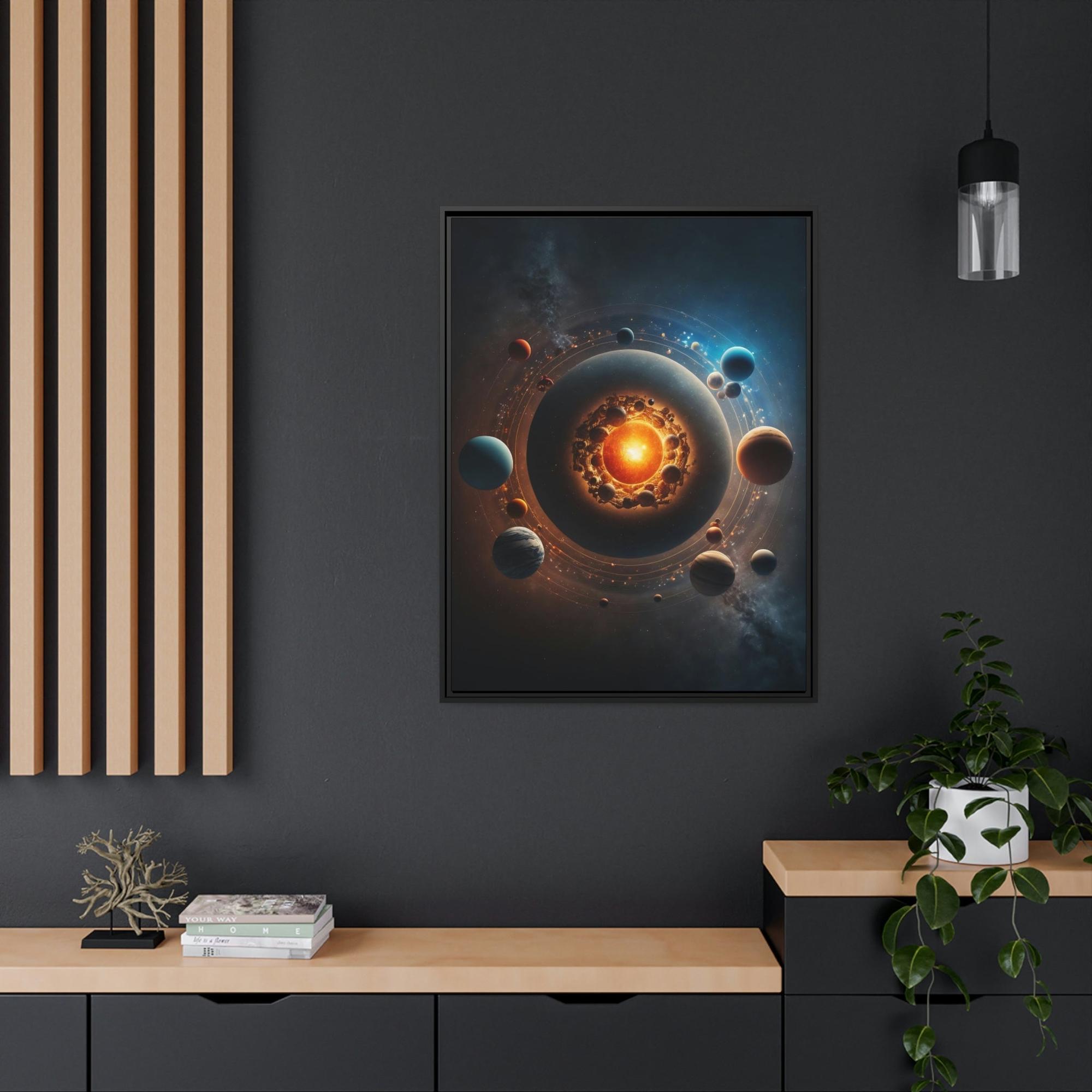 Planets Planetary Alignment: Print on Canvas of Planets in Perfect Formation on a Framed Canvas