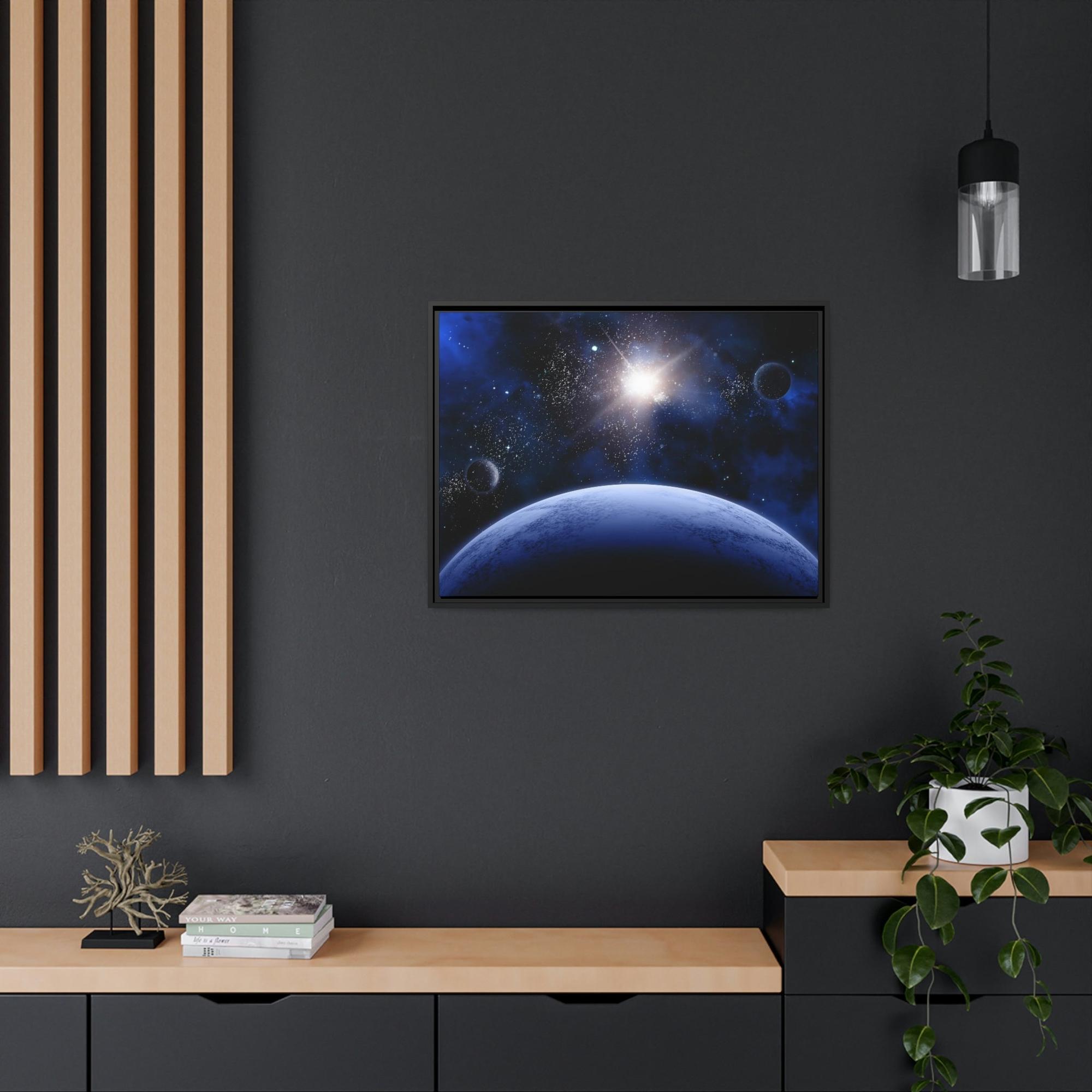 Planets Cosmic Odyssey: Natural Canvas Wall Art of Planets in Space