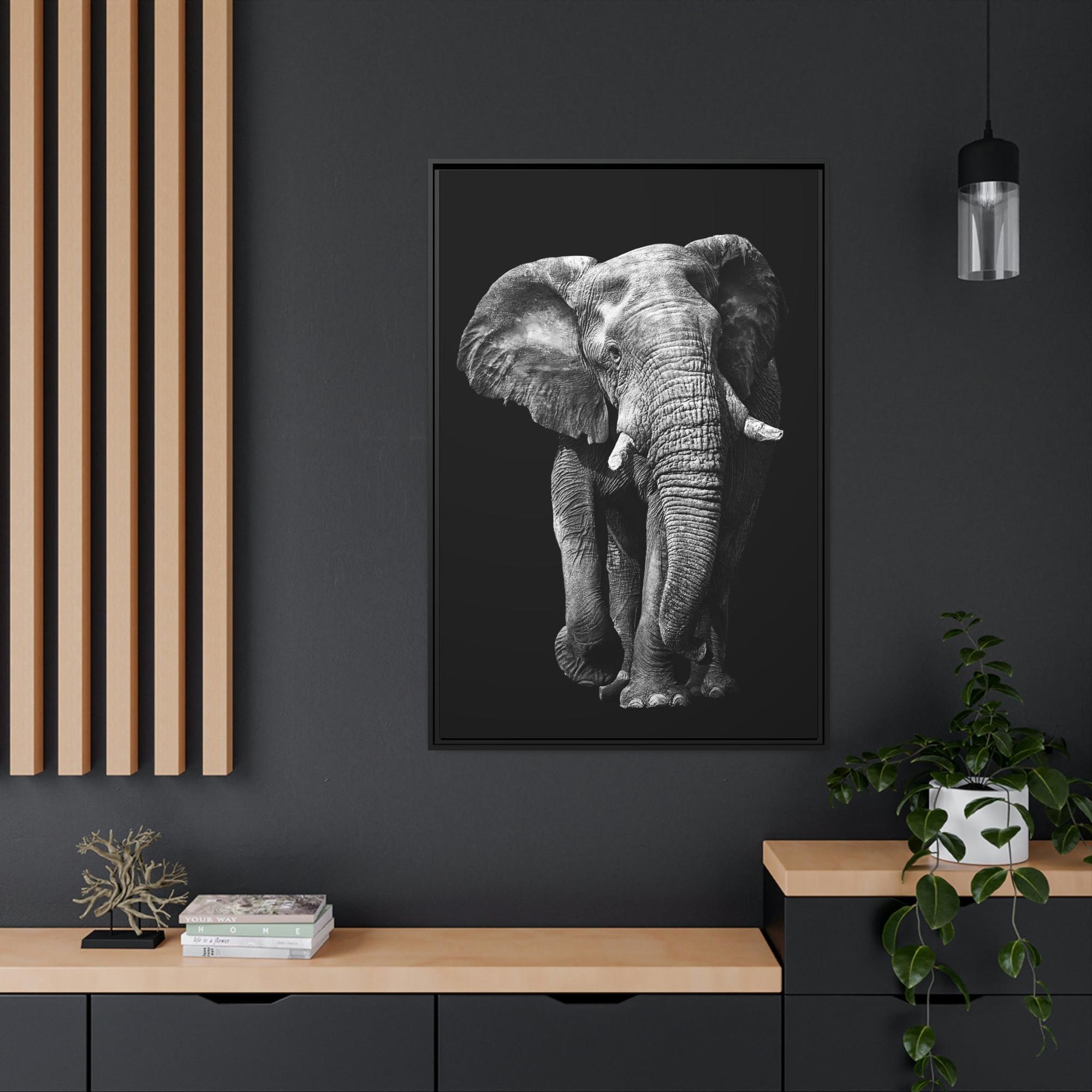Elephant Wild and Free: A Stunning Elephant Print on Natural Canvas