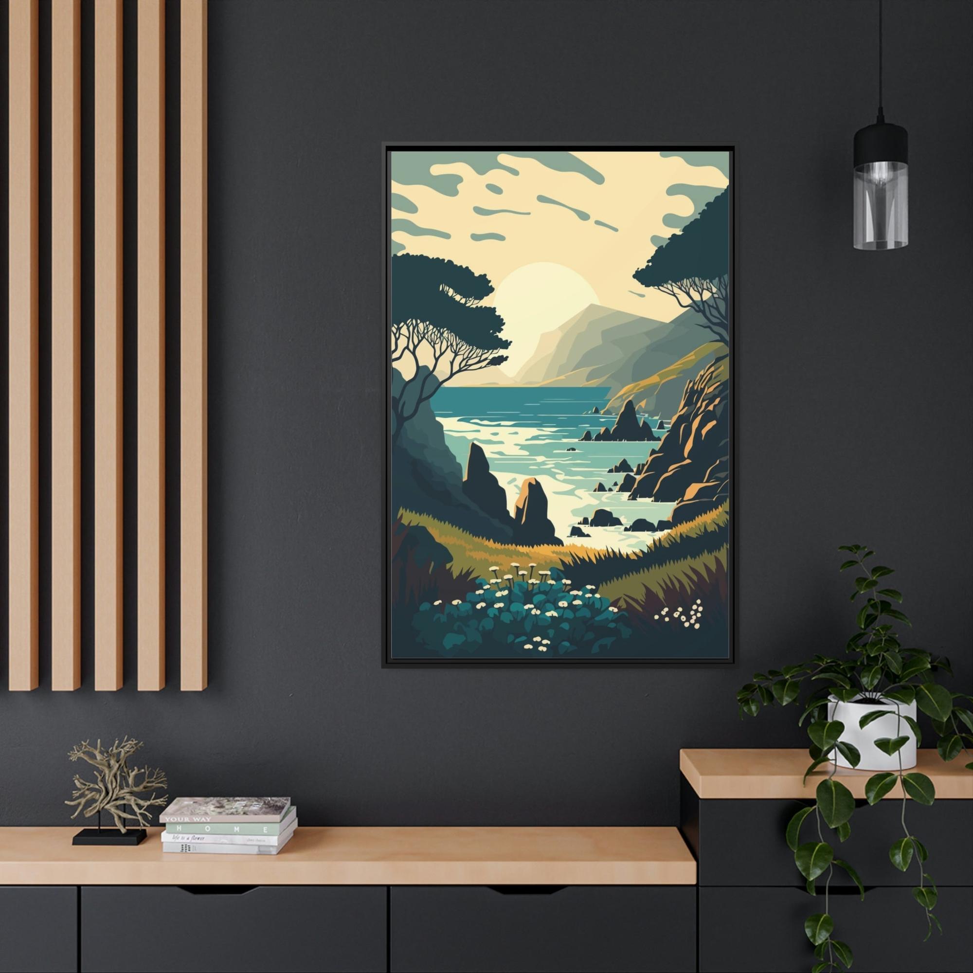 Lakes And Rivers The Majesty of Lakes: Poster of a Majestic Lake on Framed Canvas