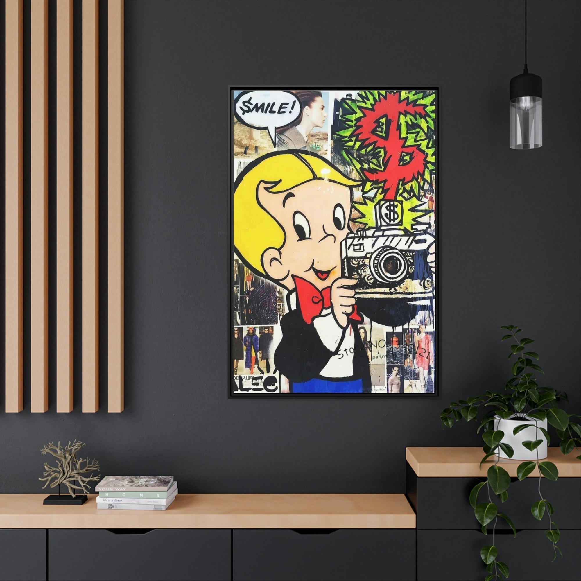 Monopoly & Motivation Colorful Wall Decor: Alec Monopoly's Art on Natural Canvas and Prints