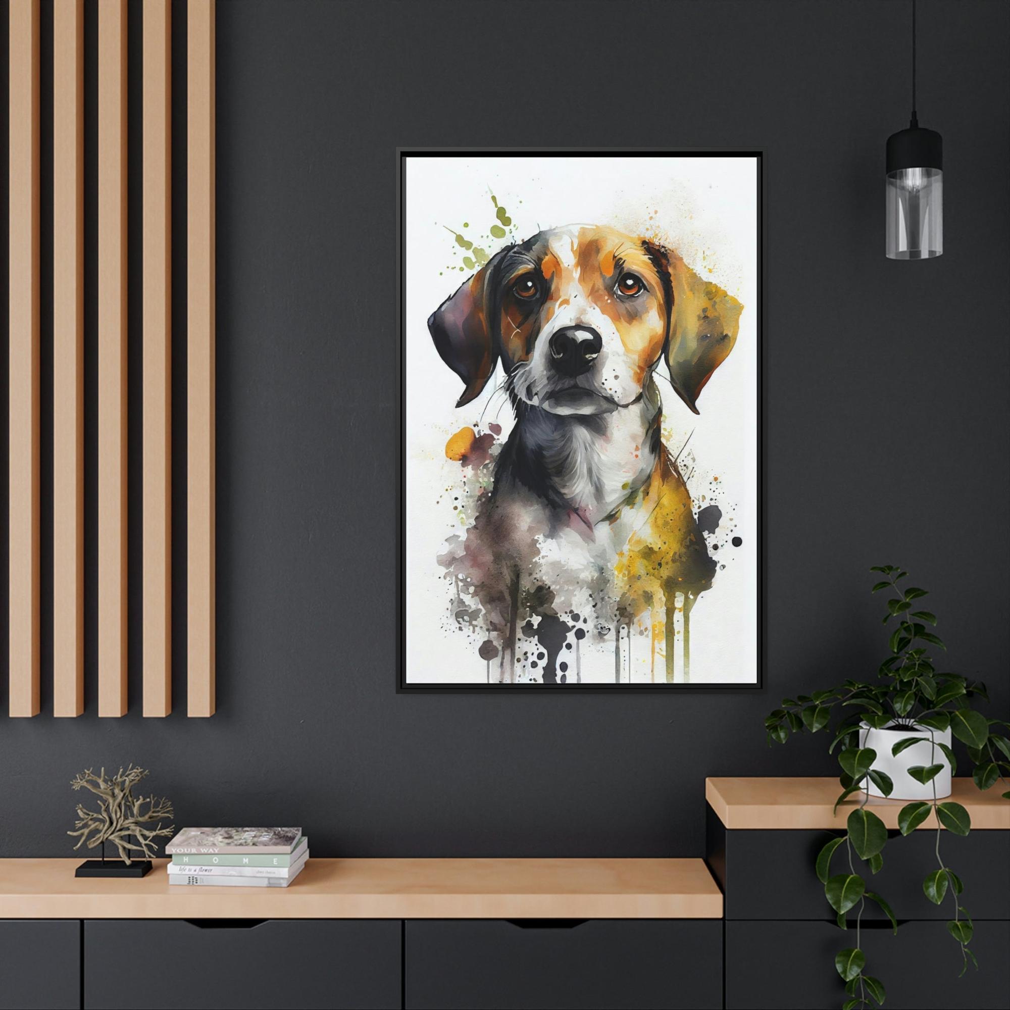 Dogs Canine Companion: Natural Canvas Wall Art of a Loyal Dog