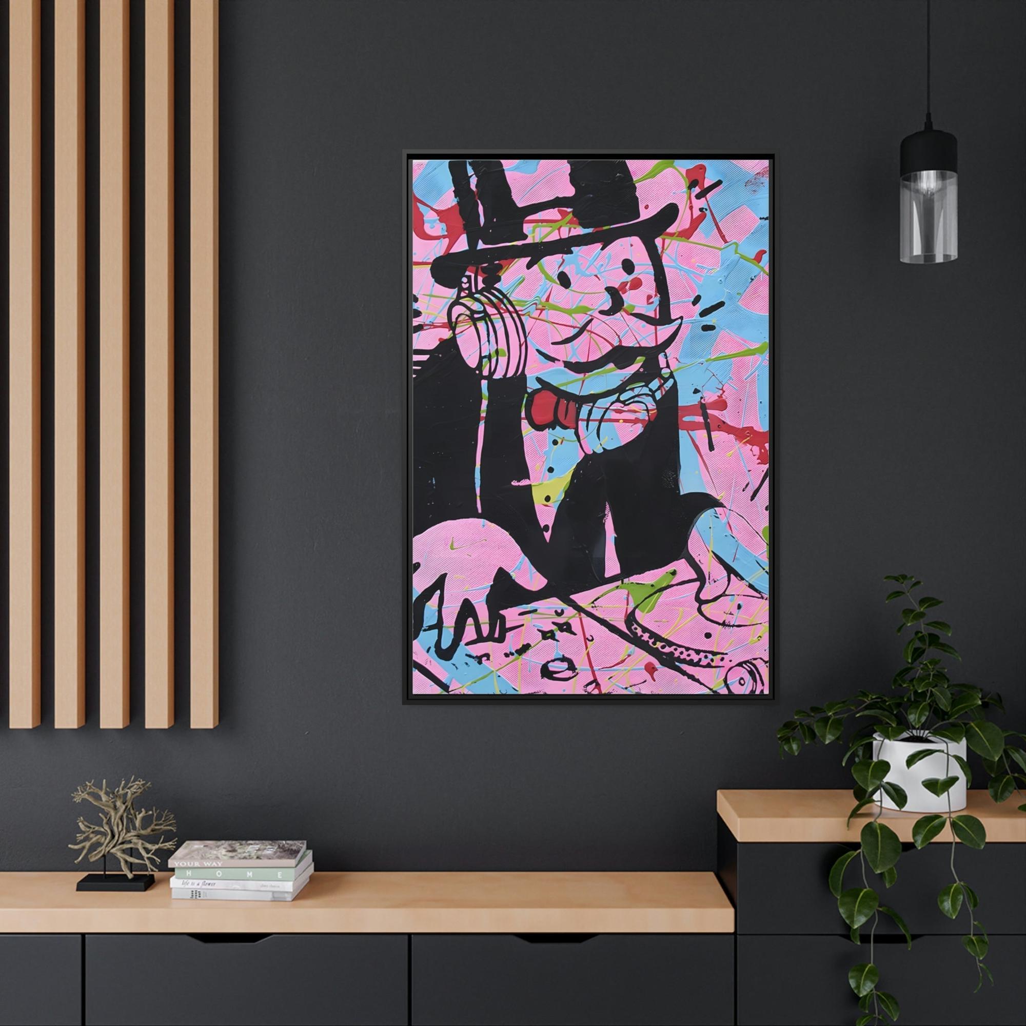 Monopoly & Motivation Pop Art Icon: Eye-Catching Wall Art Prints of Alec Monopoly's Iconic Graffiti Style on Natural Canva