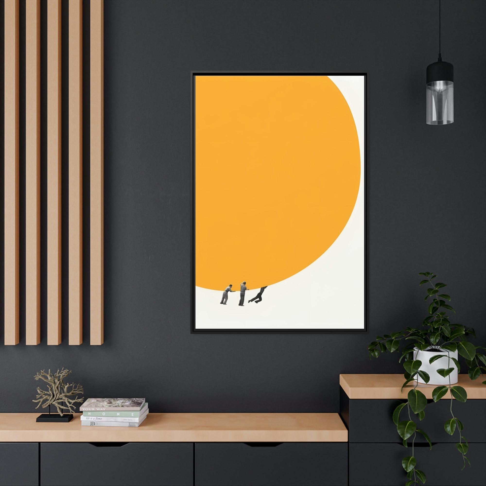 undefined Beautiful Wall Art Print of Yellow Flowers on Natural Canvas
