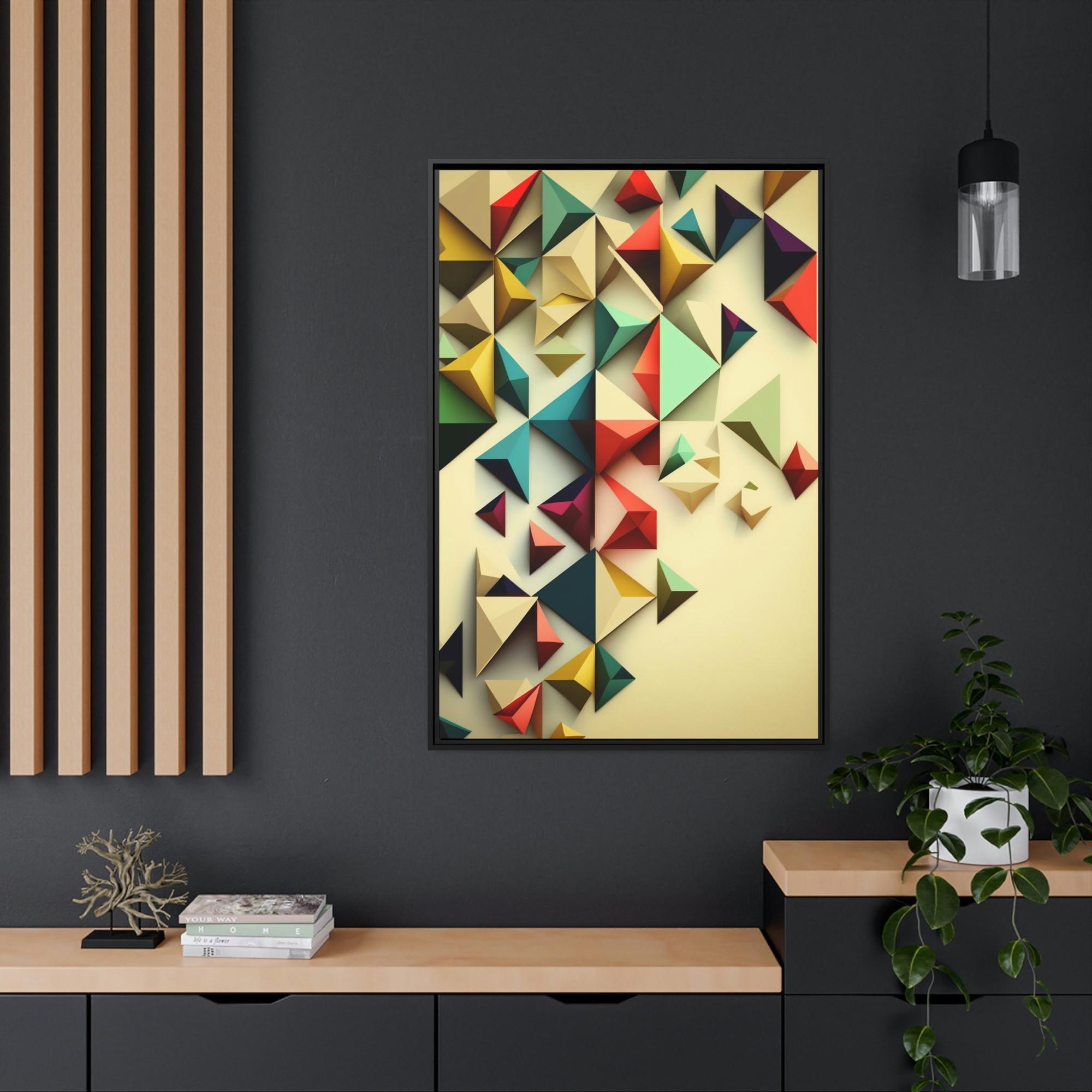 Abstract Geometric Framed Canvas & Poster Print of Geometric Artwork: A Fusion of Shapes