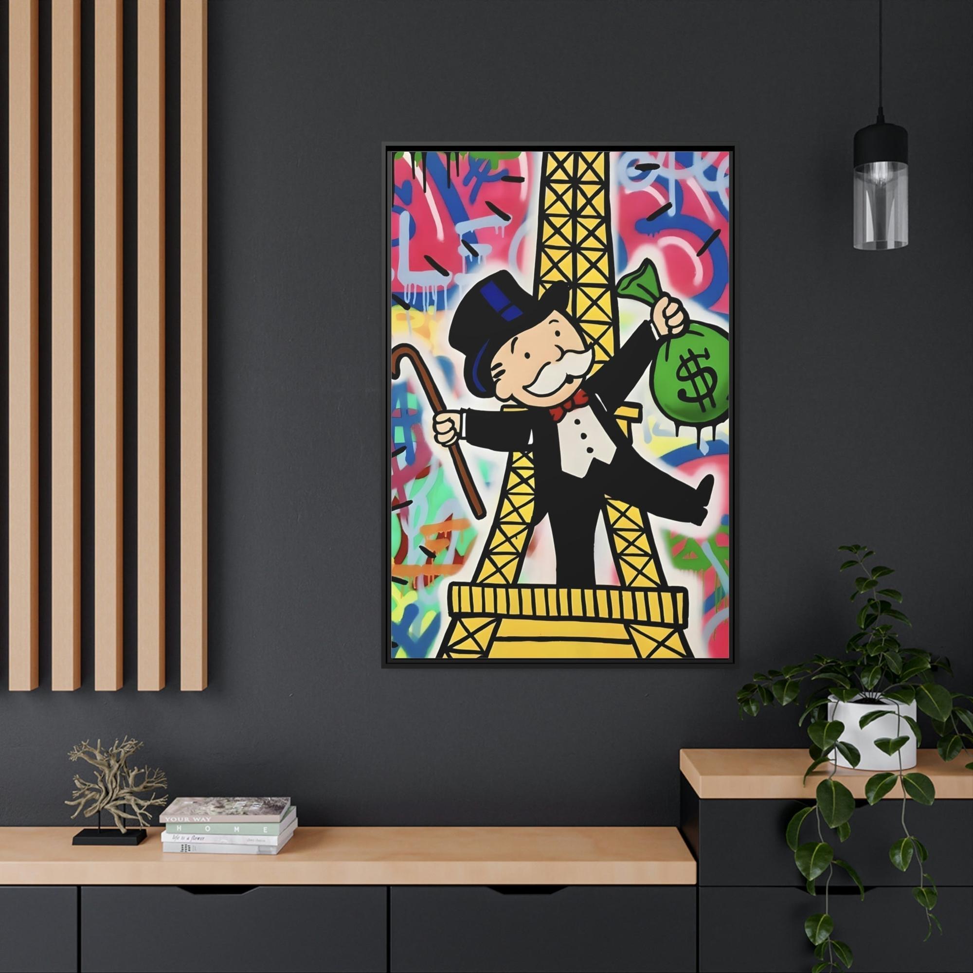 Monopoly & Motivation Living Large: Alec Monopoly's Artistic Prints on Framed Canvas Featuring Images of Wealth and Luxury