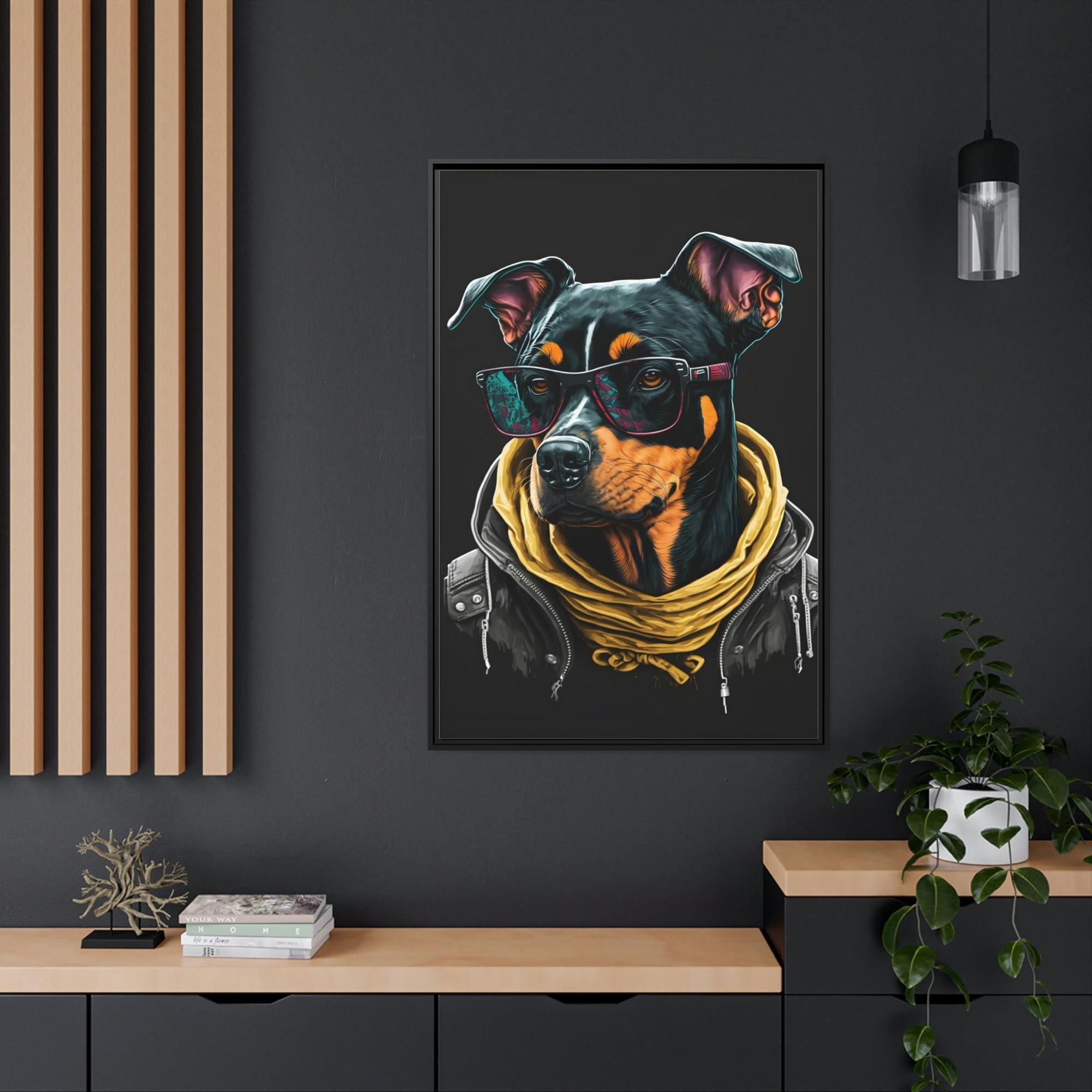 Dogs Dog's Best Friend: Poster of a Beloved Canine on Framed Canvas