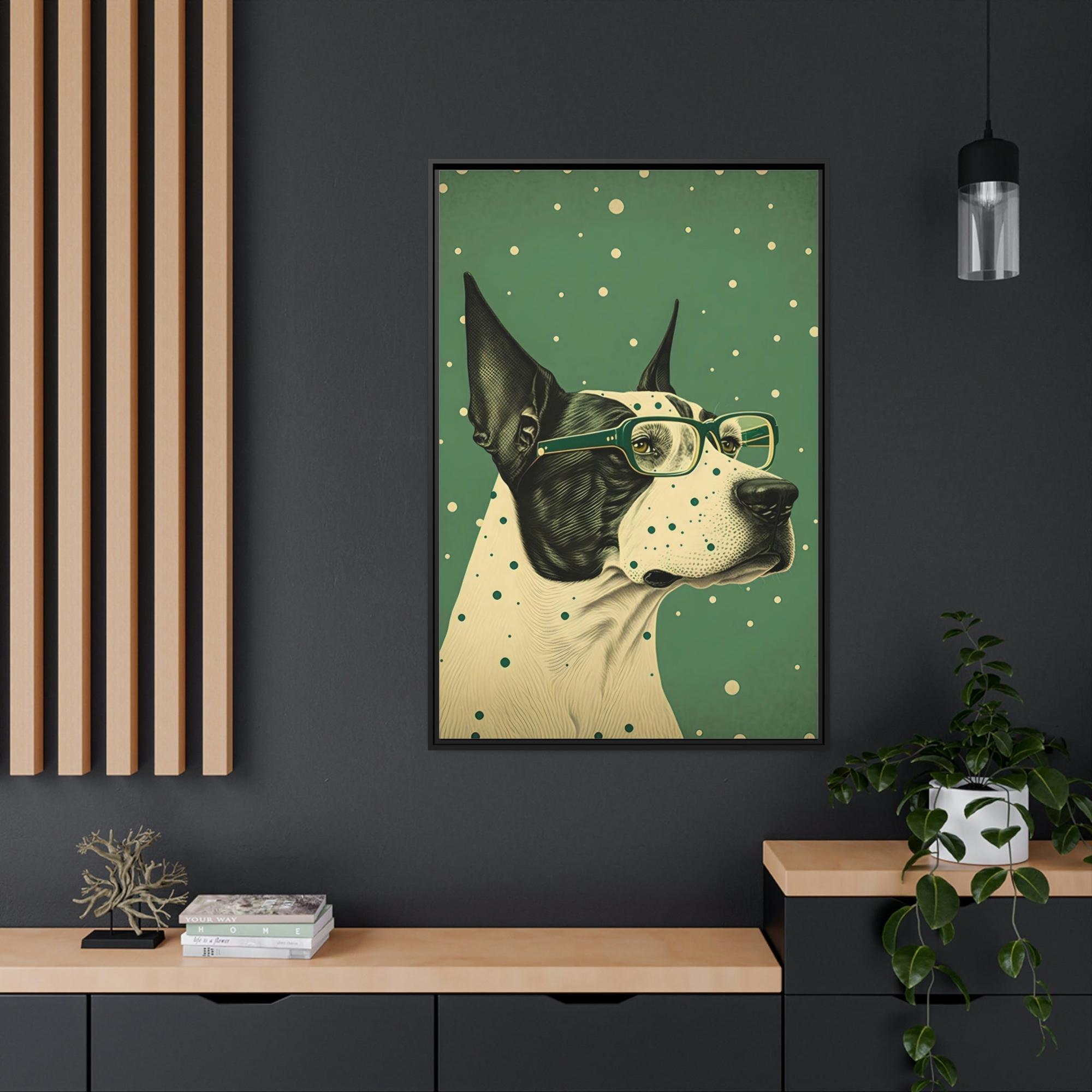 Dogs Pawsitively Adorable: Wall Art of a Cute Dog on Natural Canvas