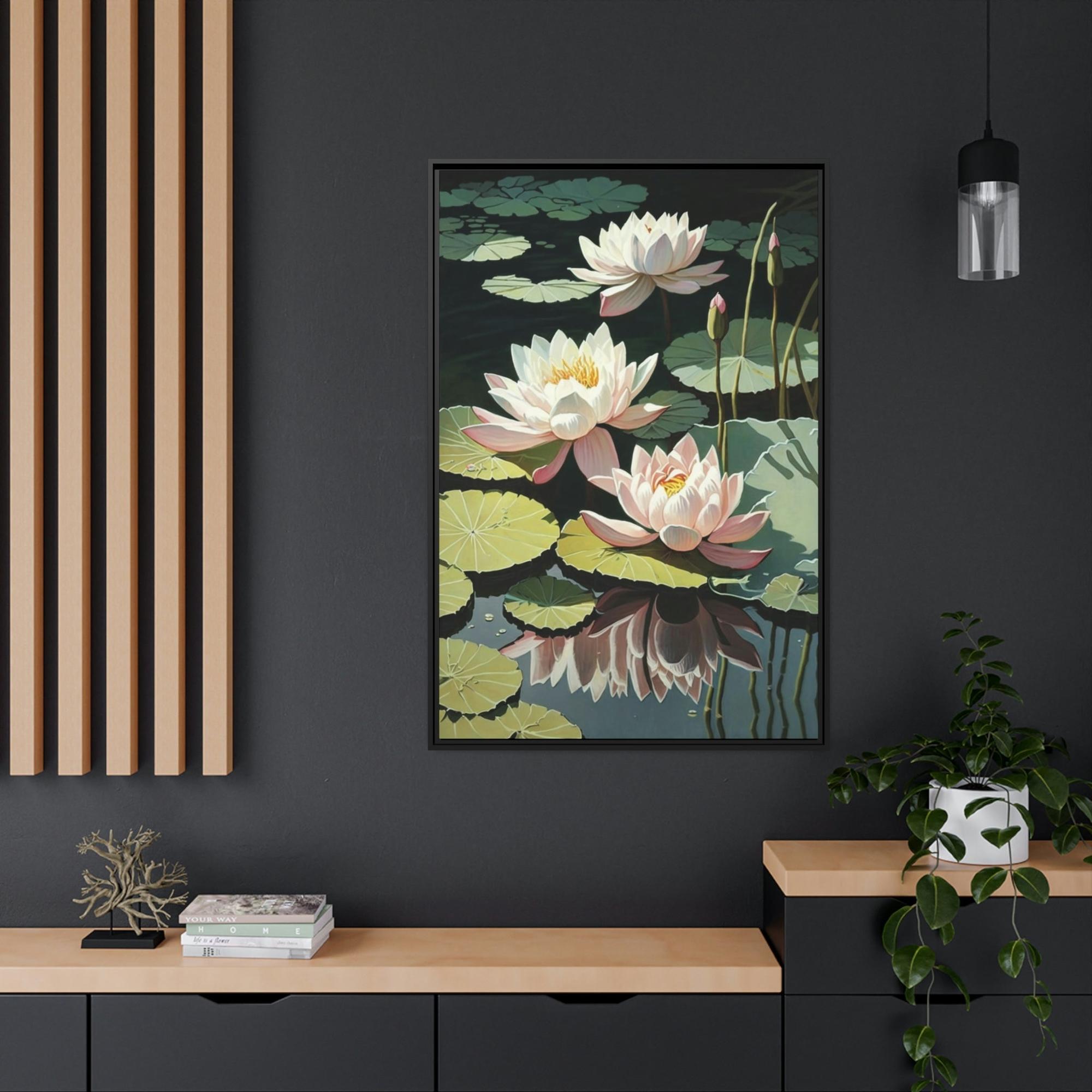 Lotuses Lotus Dreamscape: Mesmerizing Framed Canvas and Print