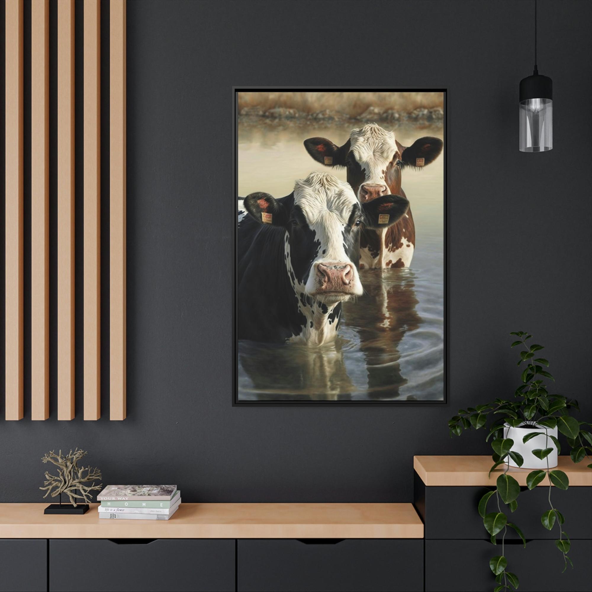 Cows Majestic Cows: A Canvas Depiction of the Farm Life