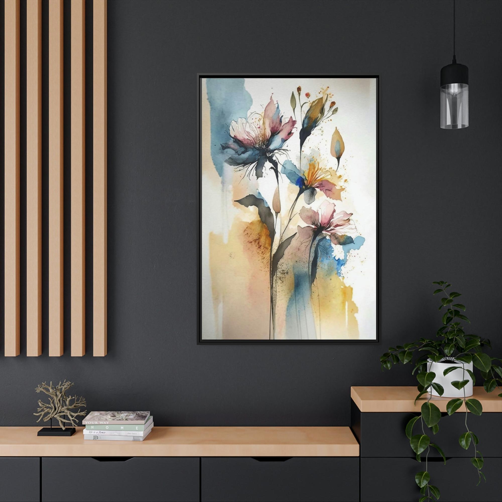 Abstract Floral Framed Poster & Canvas of Abstract Flowers: A World of Delight
