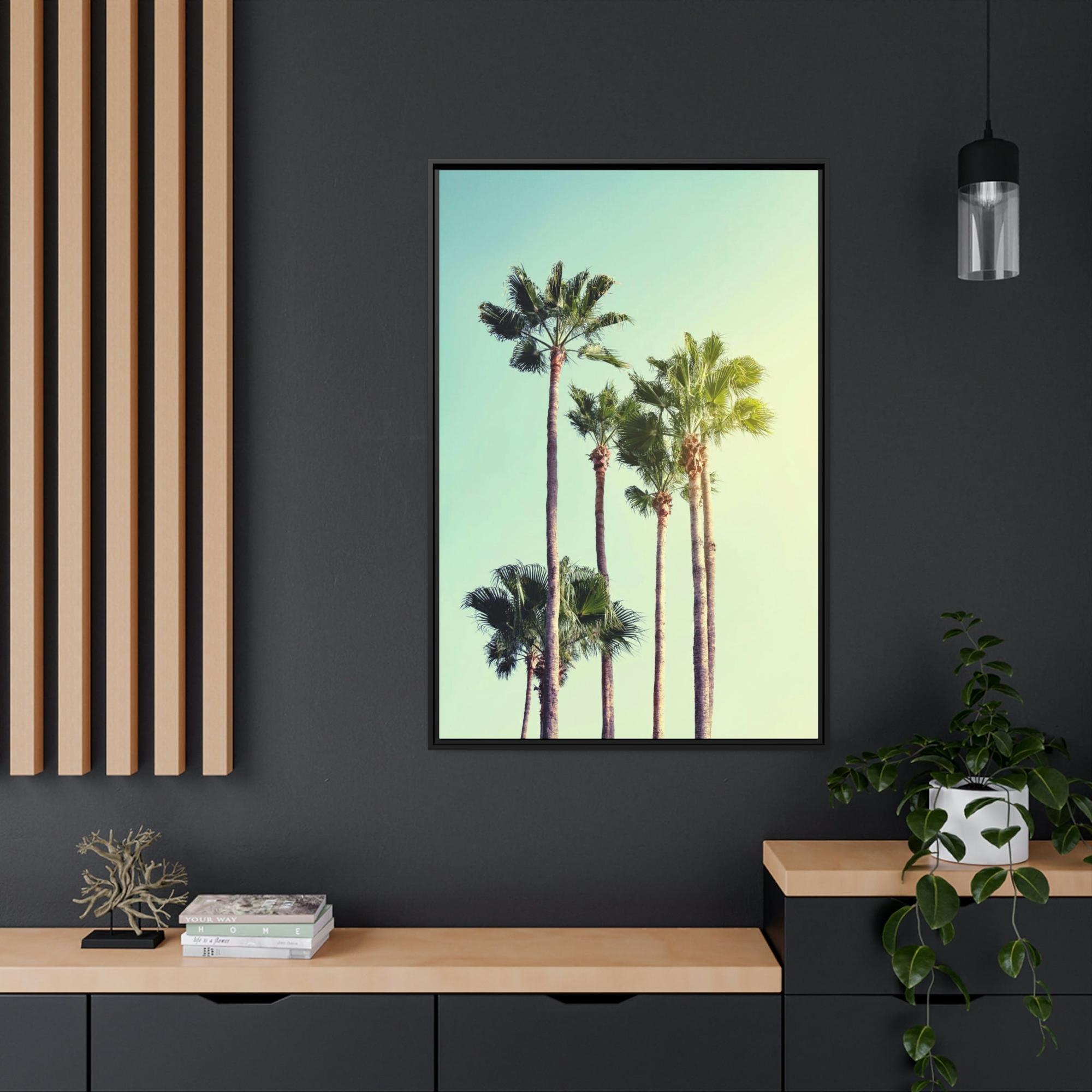 Palm Trees The Palm's Path: A Mesmerizing Wall Art of Palm Trees Lining a Road