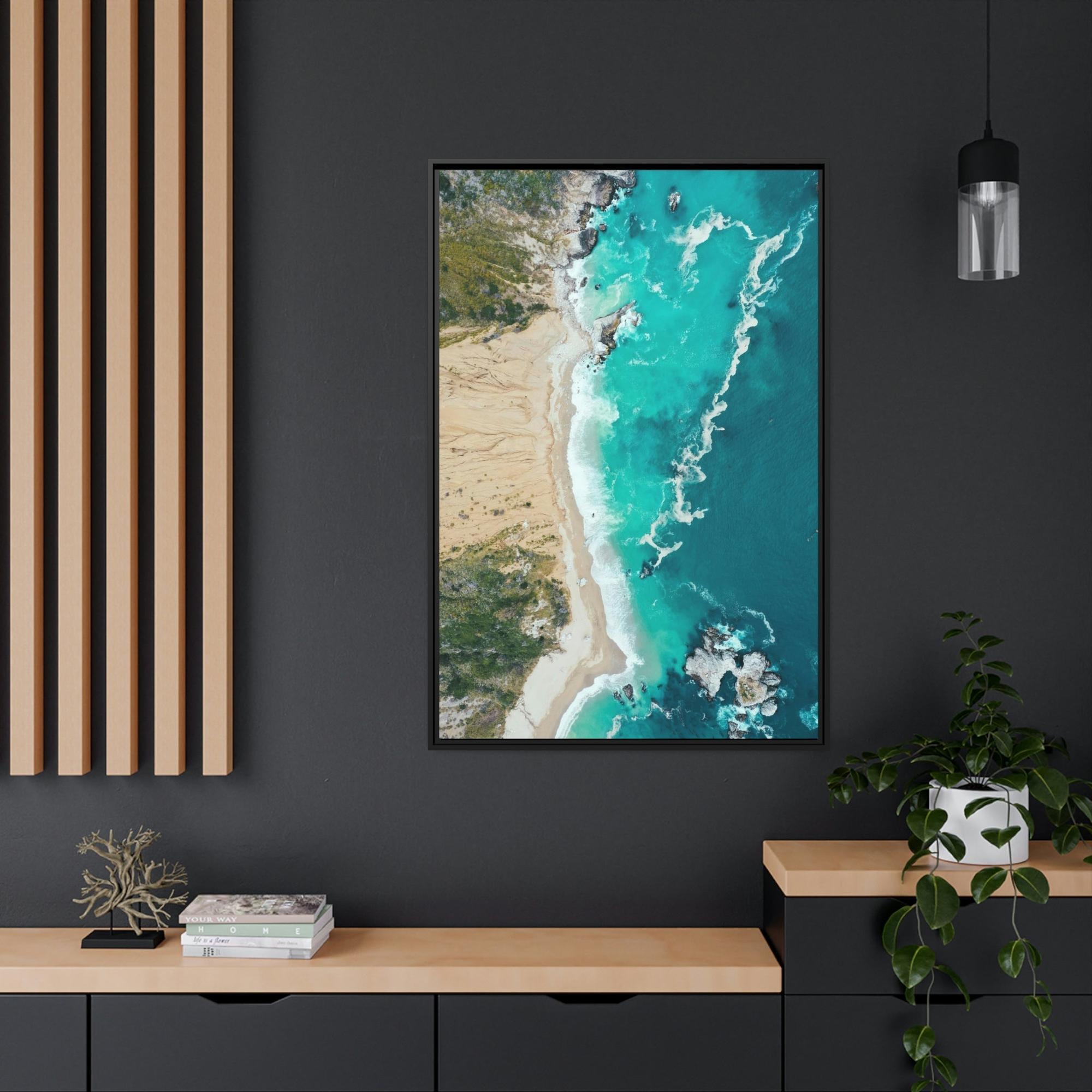 Island Beach Sun-kissed Sands: Canvas Print of a Beach on a Bright Day