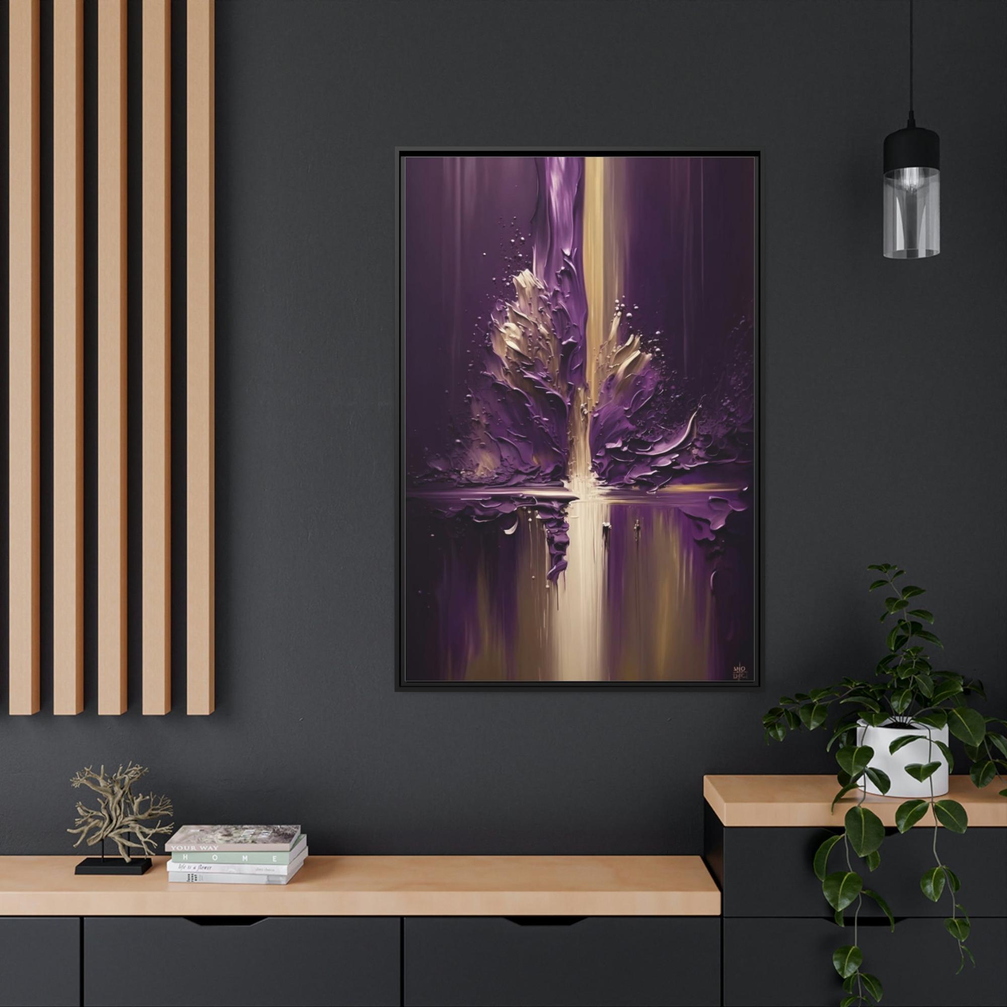 Purple Abstract Art Abstract Elegance: Natural Canvas Wall Art of Delicate Purple Shapes