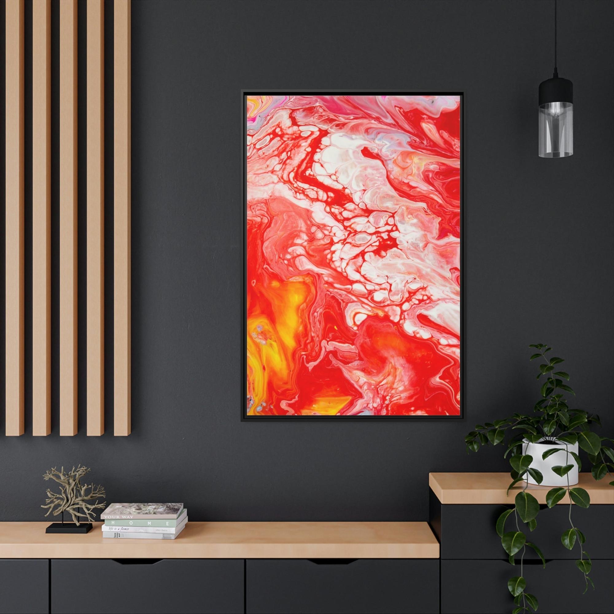 Red Abstract Art Abstract Passion: A Stunning Red Art Print on Framed Poster and Canvas