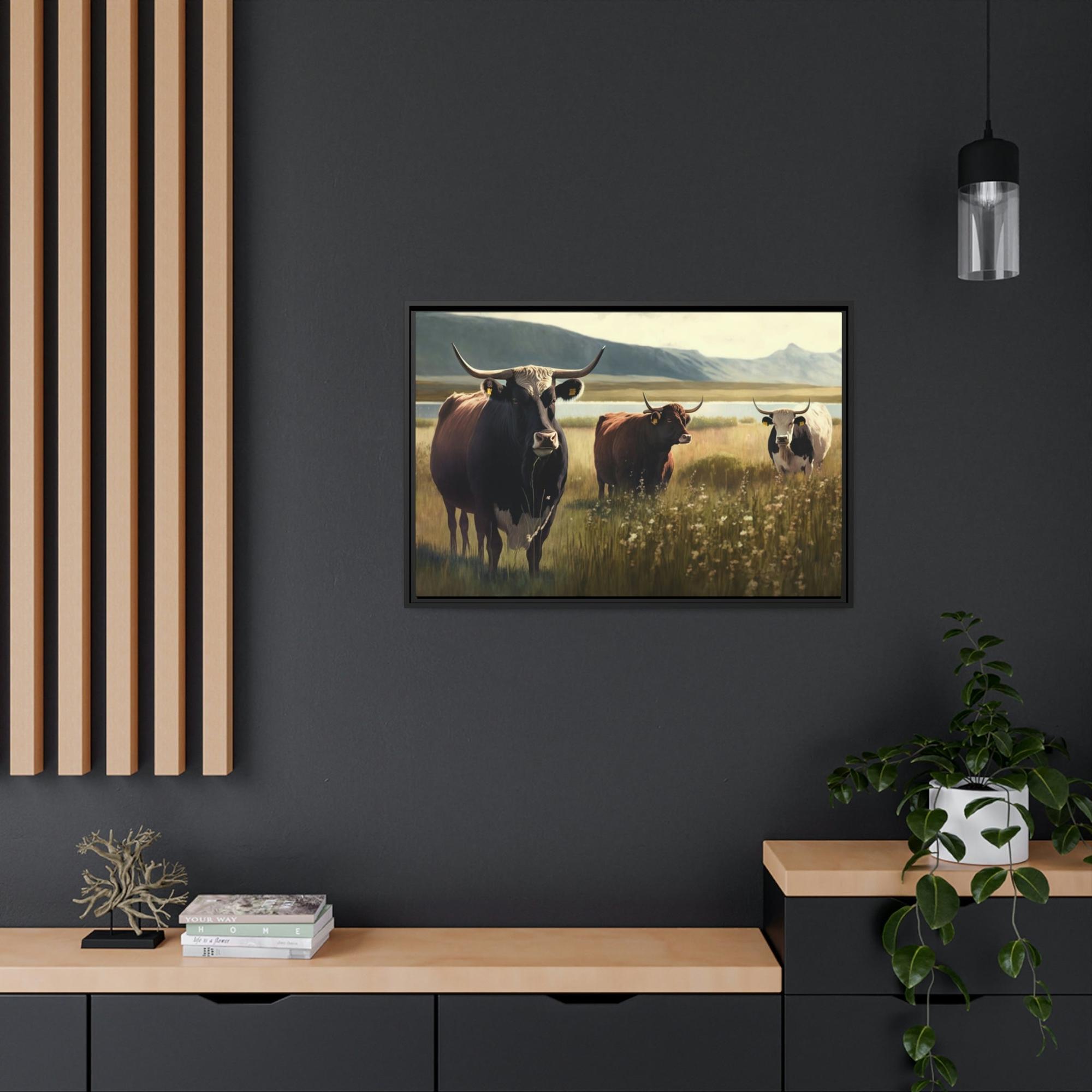 Cows Fields of Bovine Wonder: A Painting of Cows on Canvas