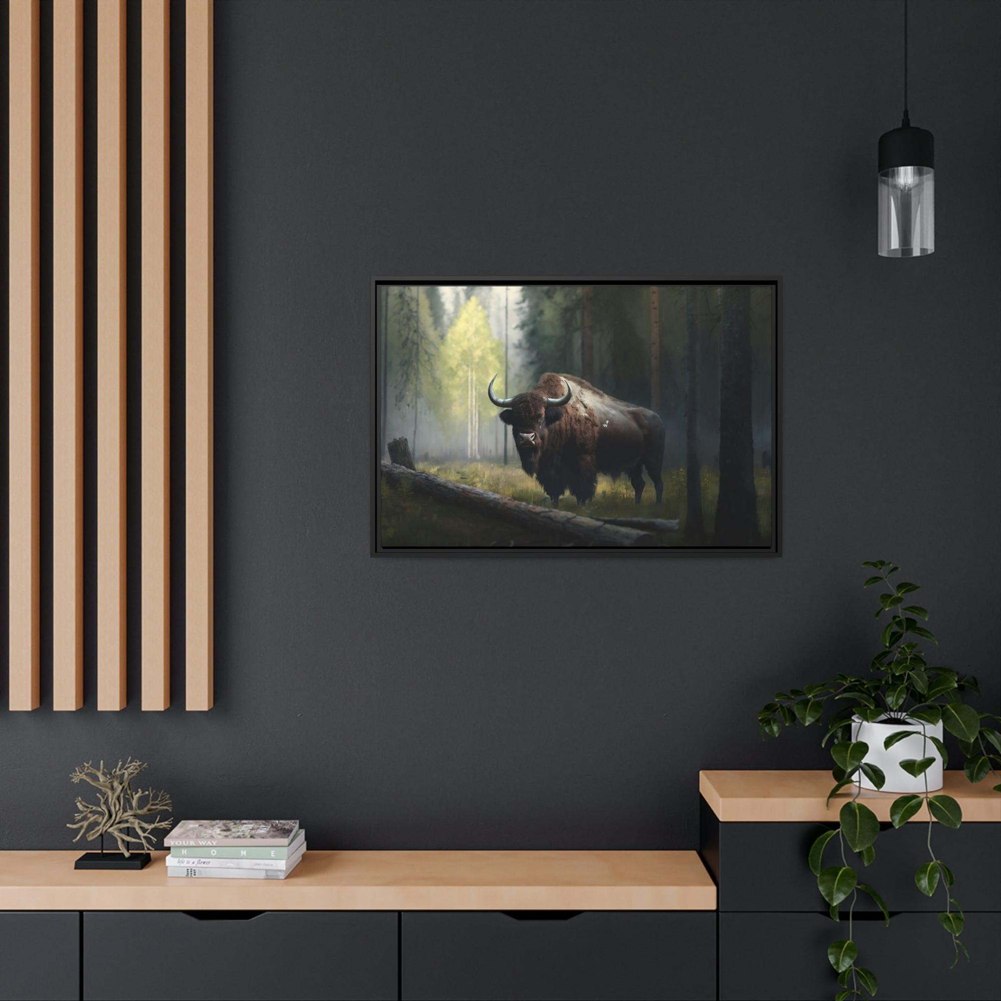 Bisons The Bison's Realm: Canvas & Poster Wall Art of Bison Roaming Free in the Wild