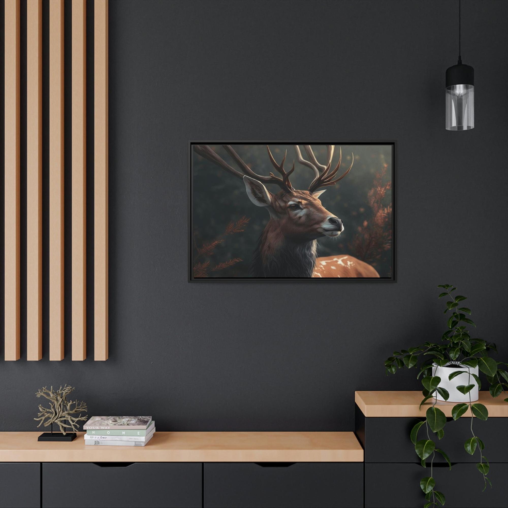 Deers Deer's Solitude: A Canvas Wildlife Contemplation
