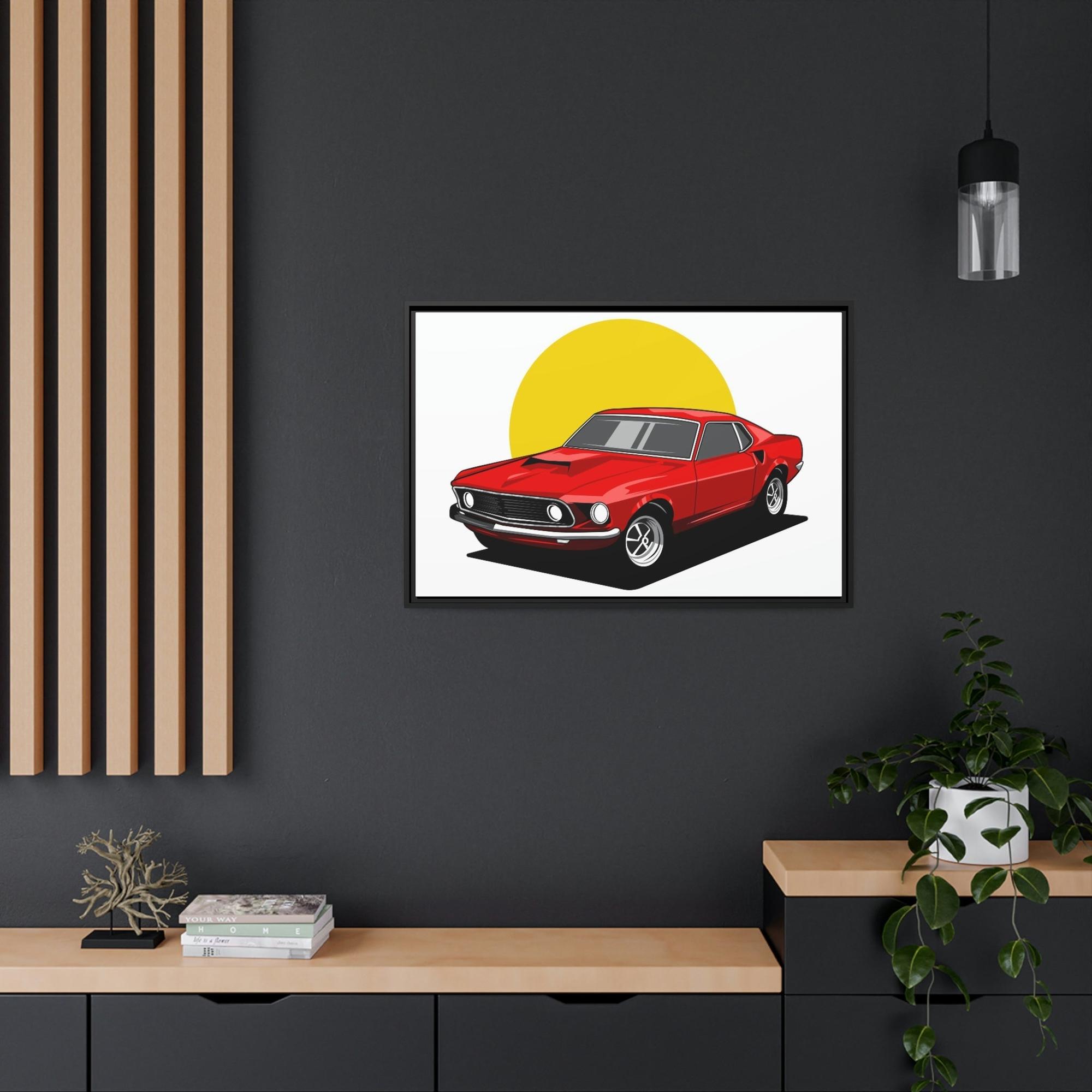 Mustang Graceful Power: Mustang Wall Art on Natural Canvas and Poster