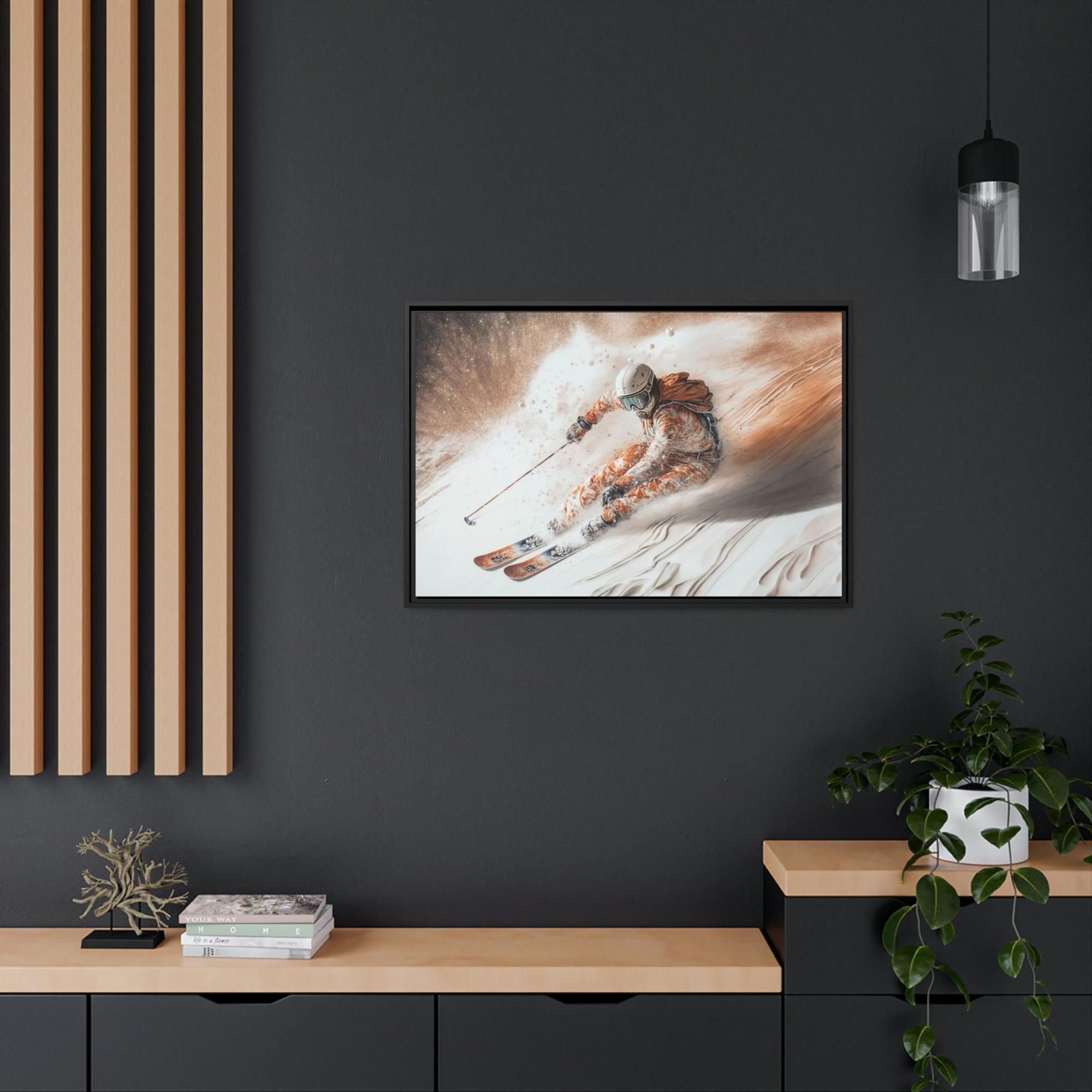 Skiing The Thrill of the Slopes: A Skiing Adventure on Canvas