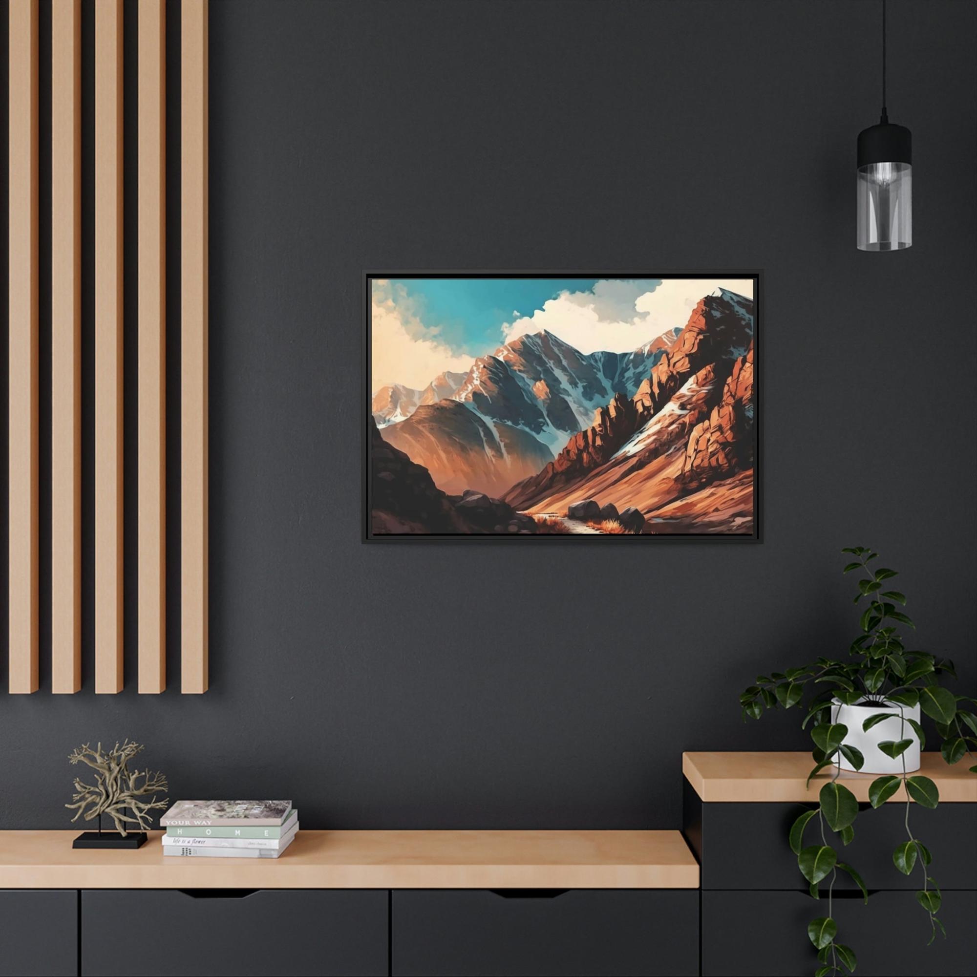 Mountains Ascending to New Heights: A Mountainous Landscape on Canvas