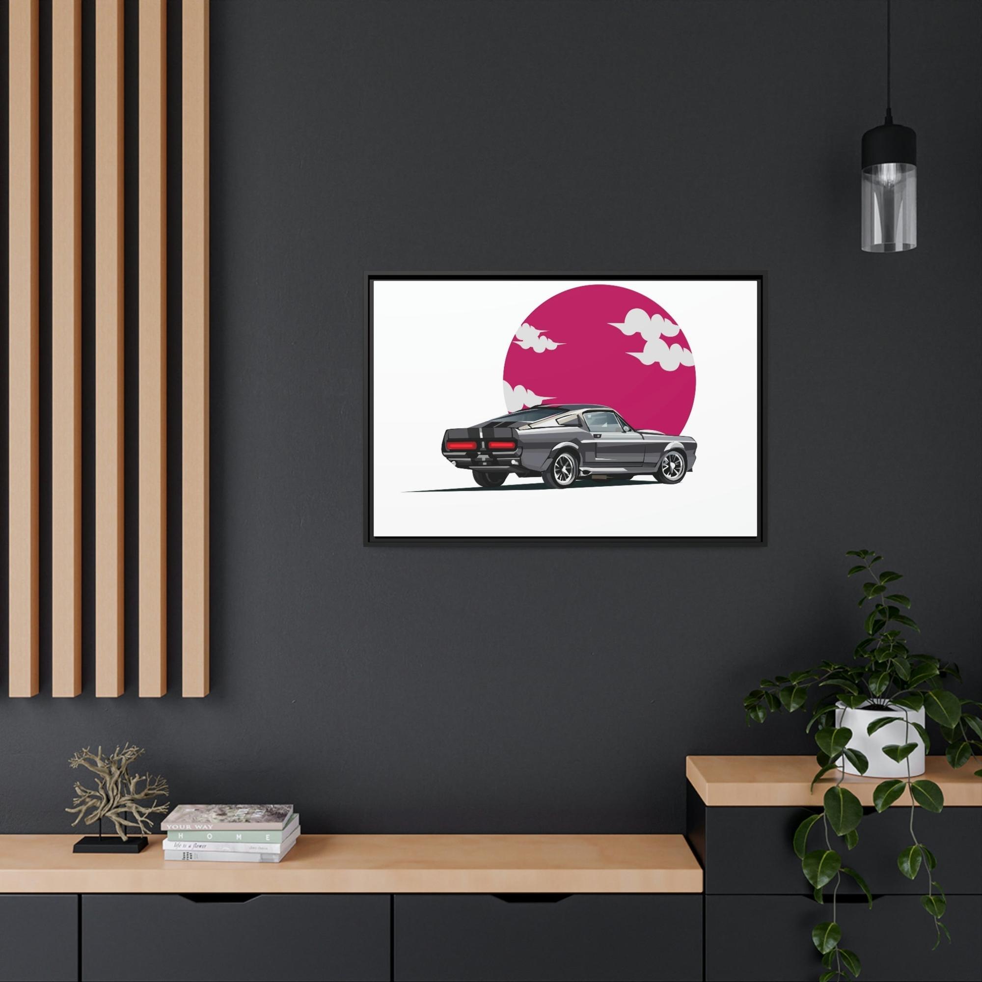 Mustang Iconic Mustang: Framed Poster and Art Print on Canvas