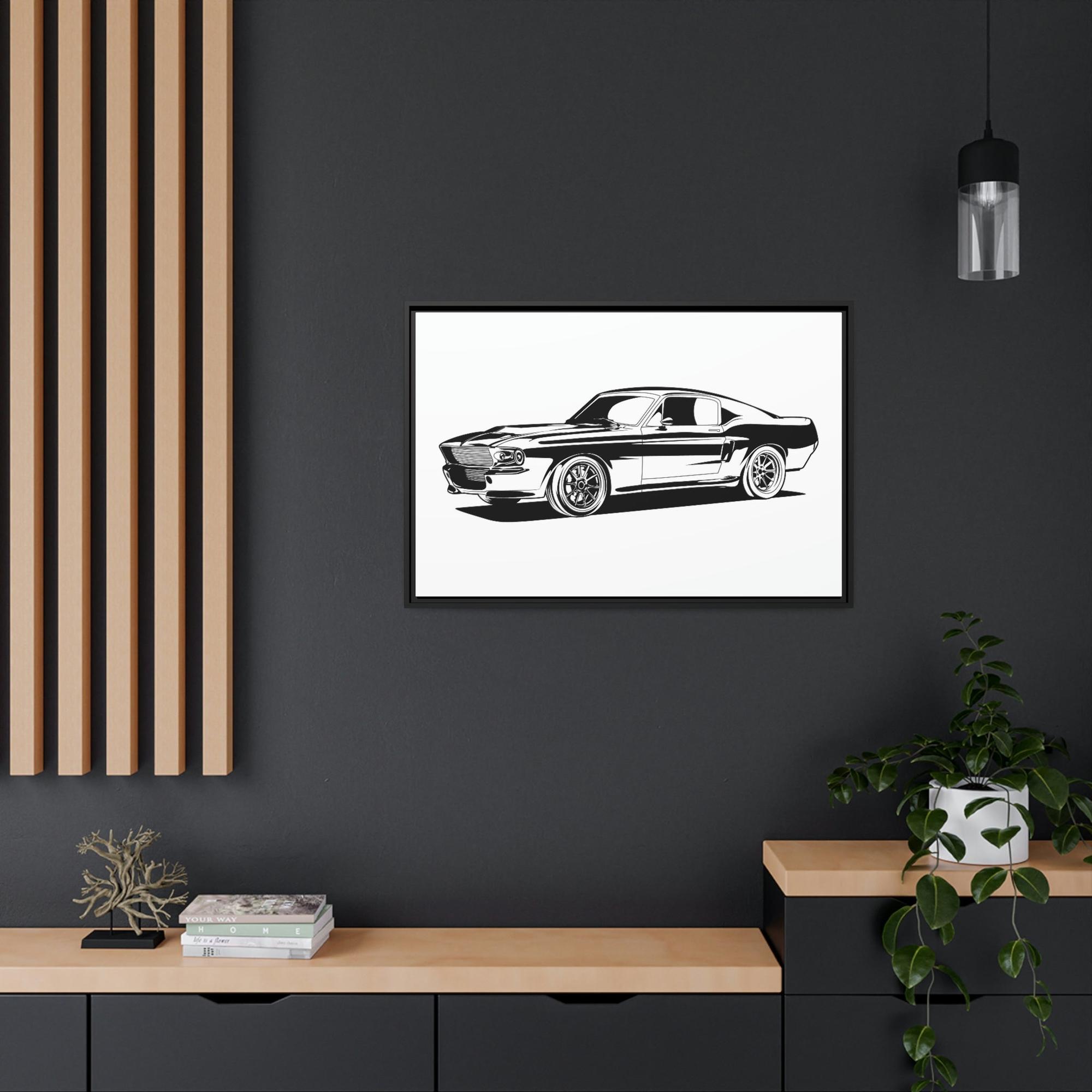Mustang Racing Spirit: Mustang Framed Canvas Print and Wall Art