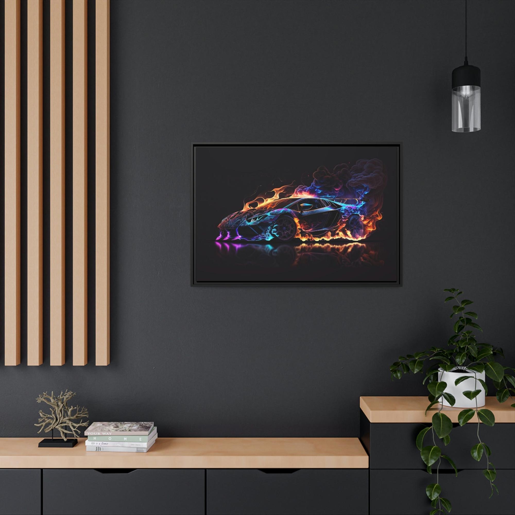 Lamborghini Roaring Beauty: Lamborghini on Natural Canvas & Poster for Wall Art Enthusiasts