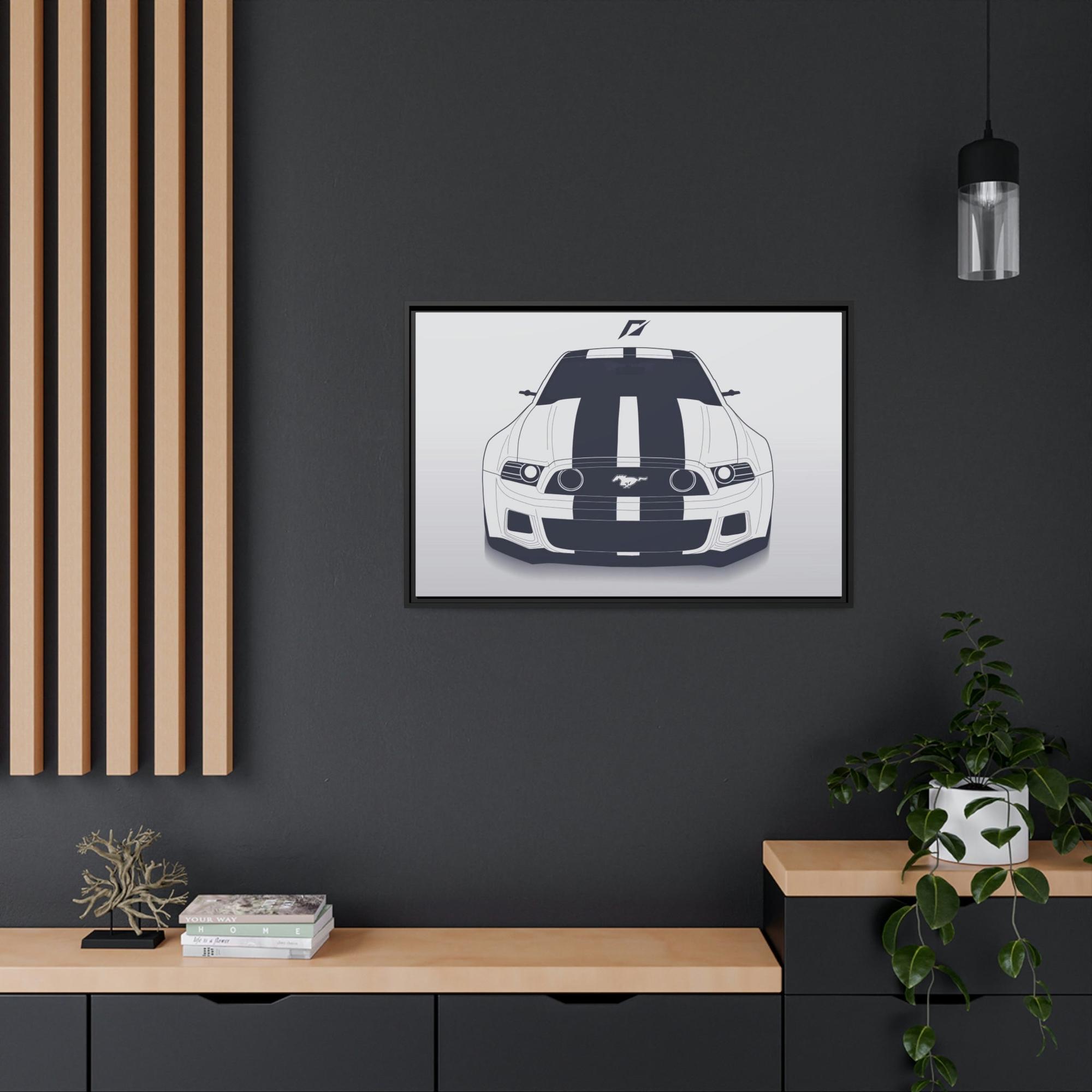 Mustang The Art of Speed: Framed Canvas Poster Featuring a Mustang Sports Car