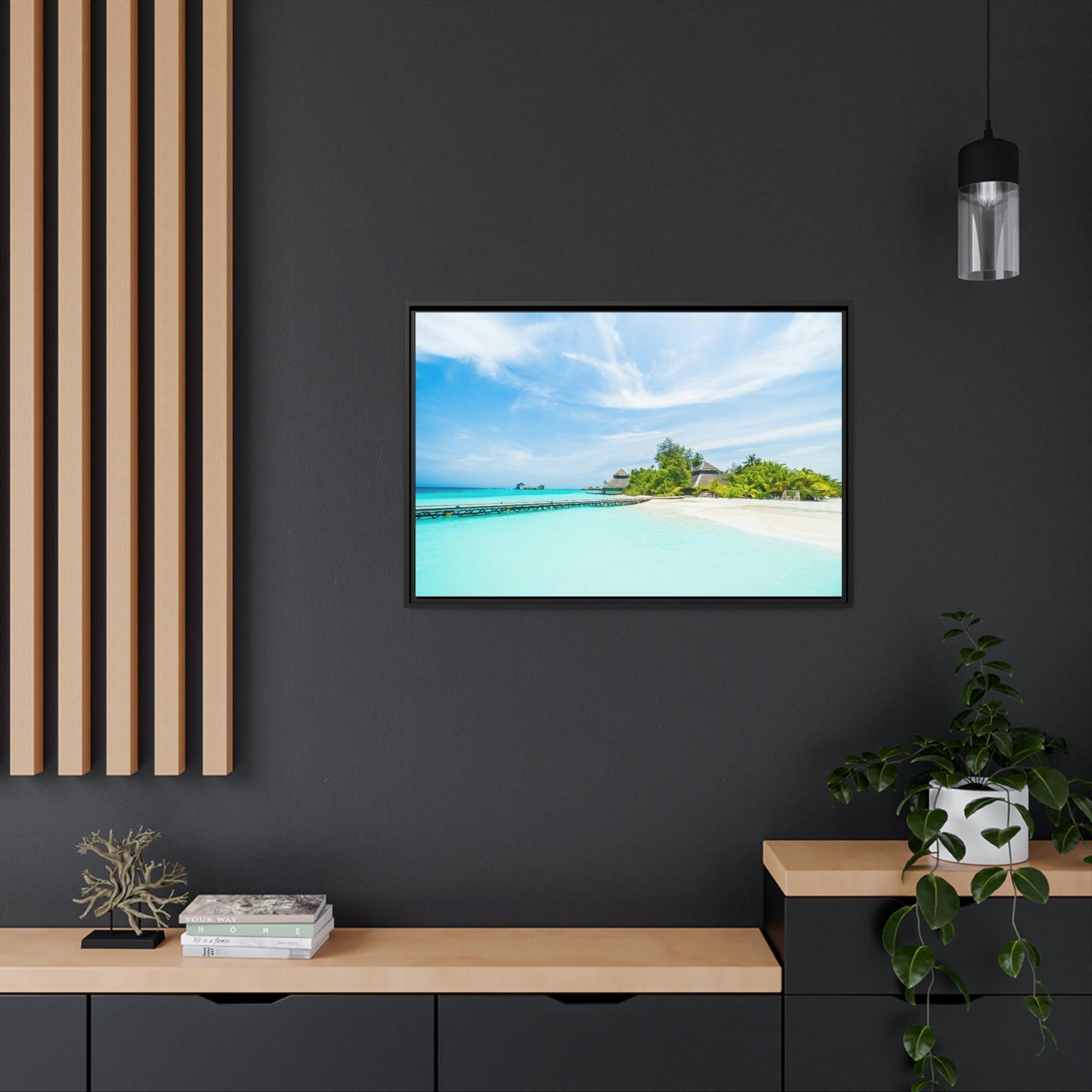 Island Beach Island Reverie: Wall Art of a Serene Beach on a Tropical Island on a Natural Canvas