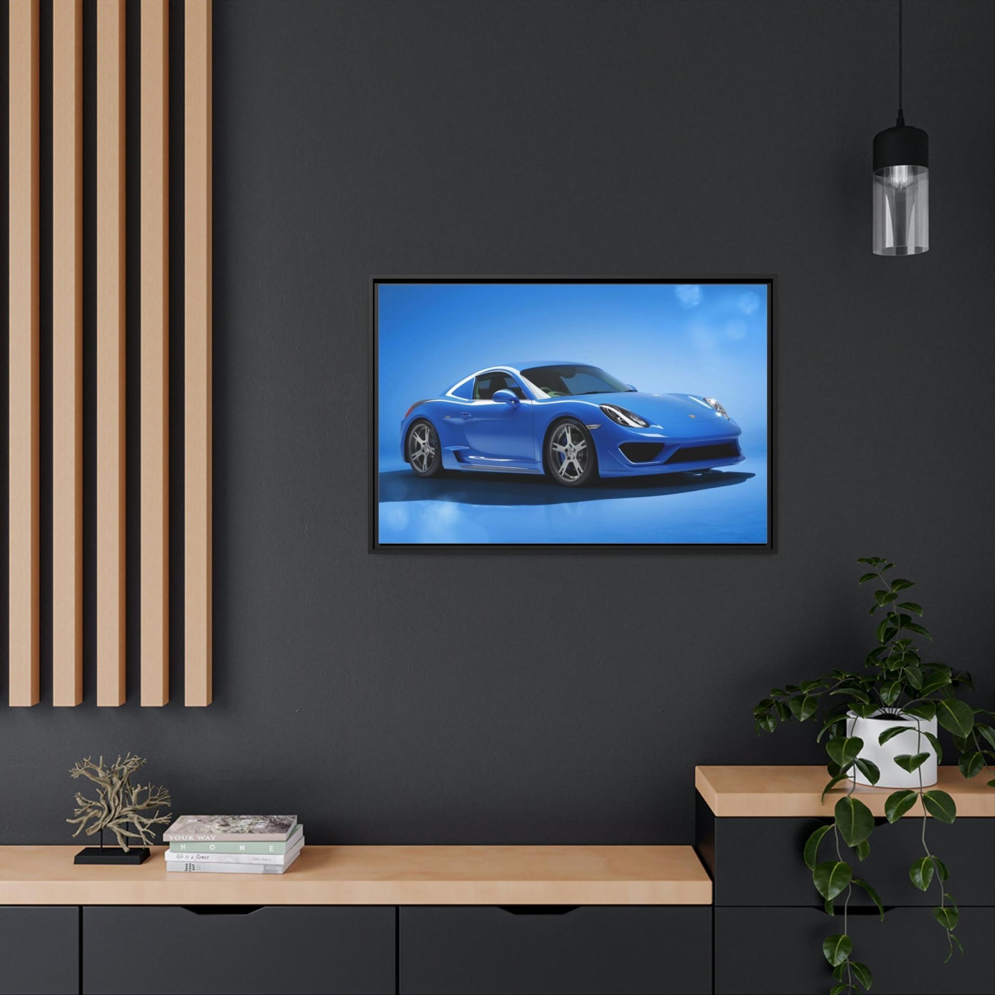 Porsche Blue Porsche Perspectives: Natural Canvas & Poster Print of a Dynamic Car