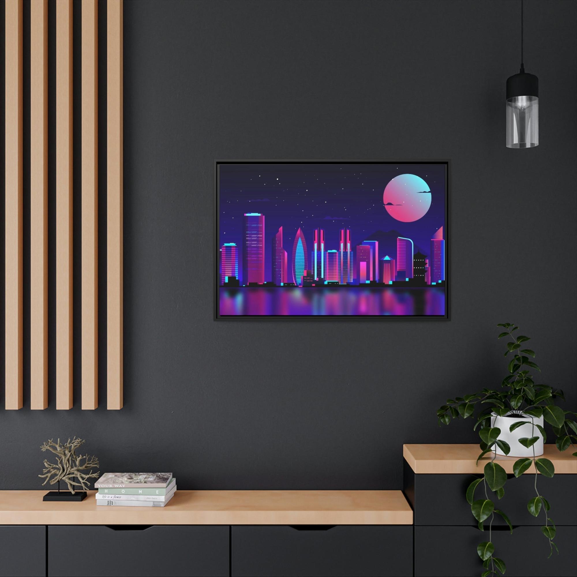 Neon Radiant Reflections: Captivating Canvas Prints with Neon Glow for Striking Decor