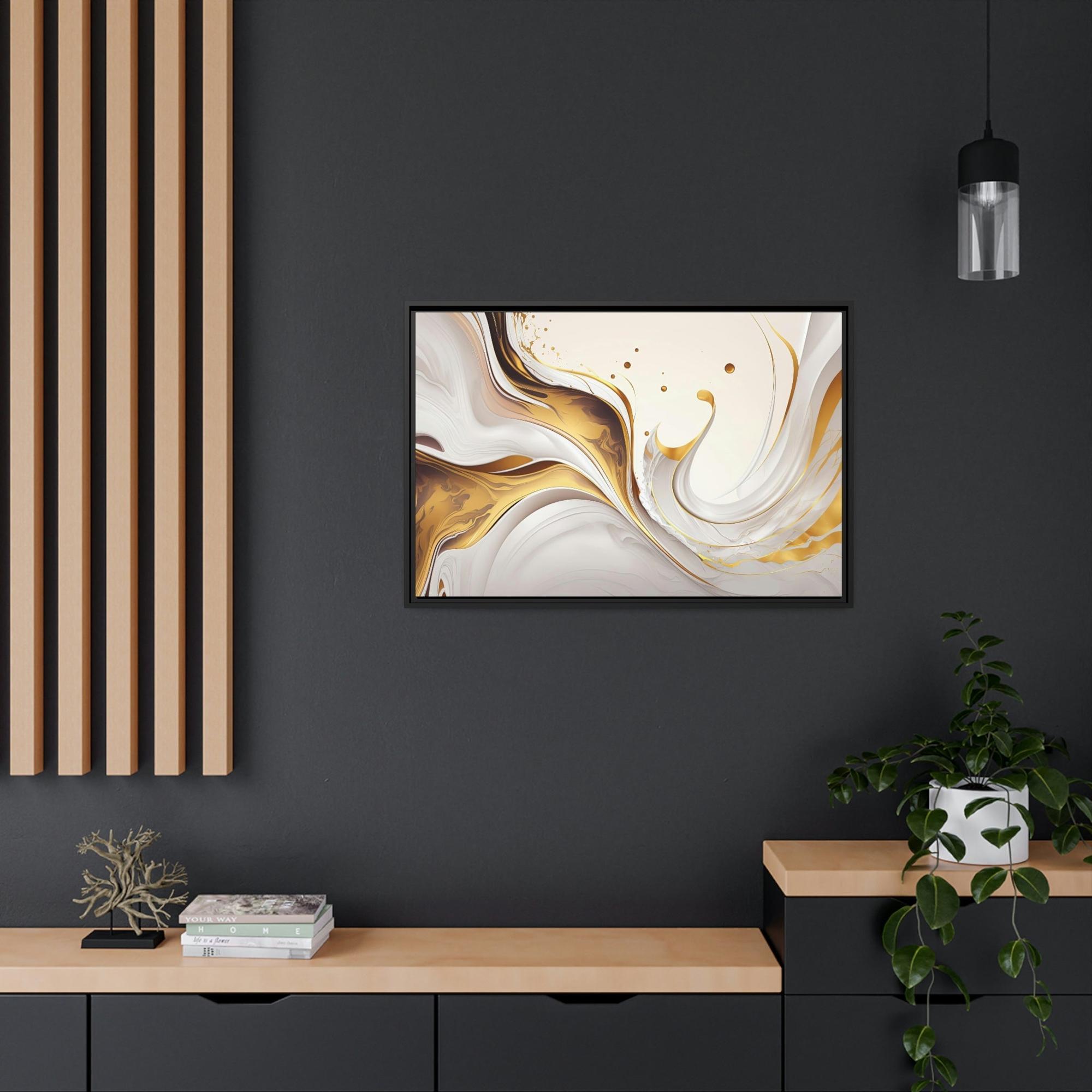 Gold Abstract Art Golden Melodies: Harmonious Gold Abstract Wall Art Print
