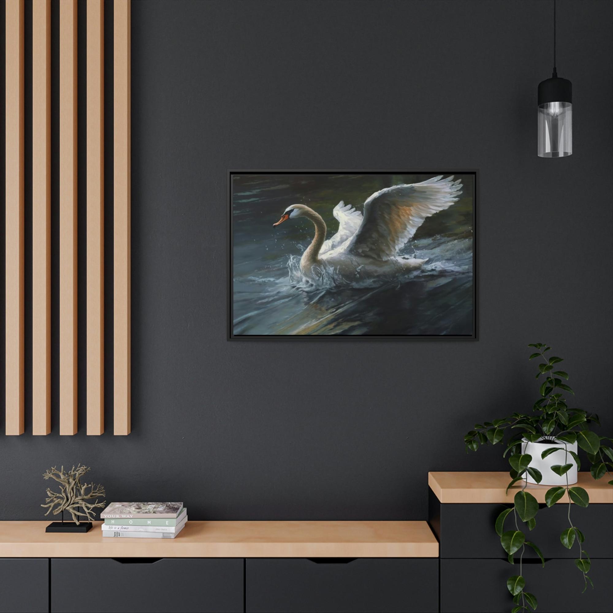 Swans The Swan's Realm: A Nature-Inspired Painting on Canvas